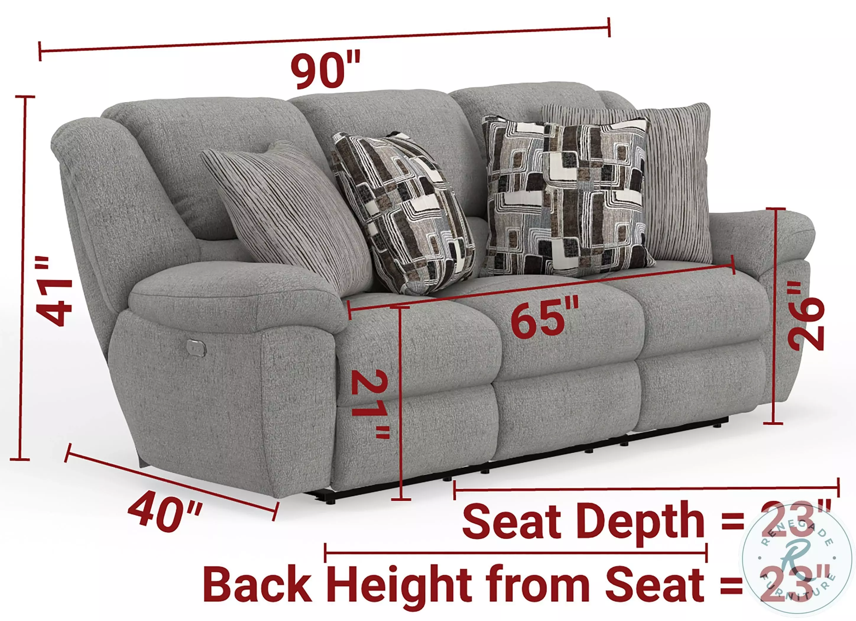 Trifecta Nature Power Reclining 90" Sofa with Drop Down Table