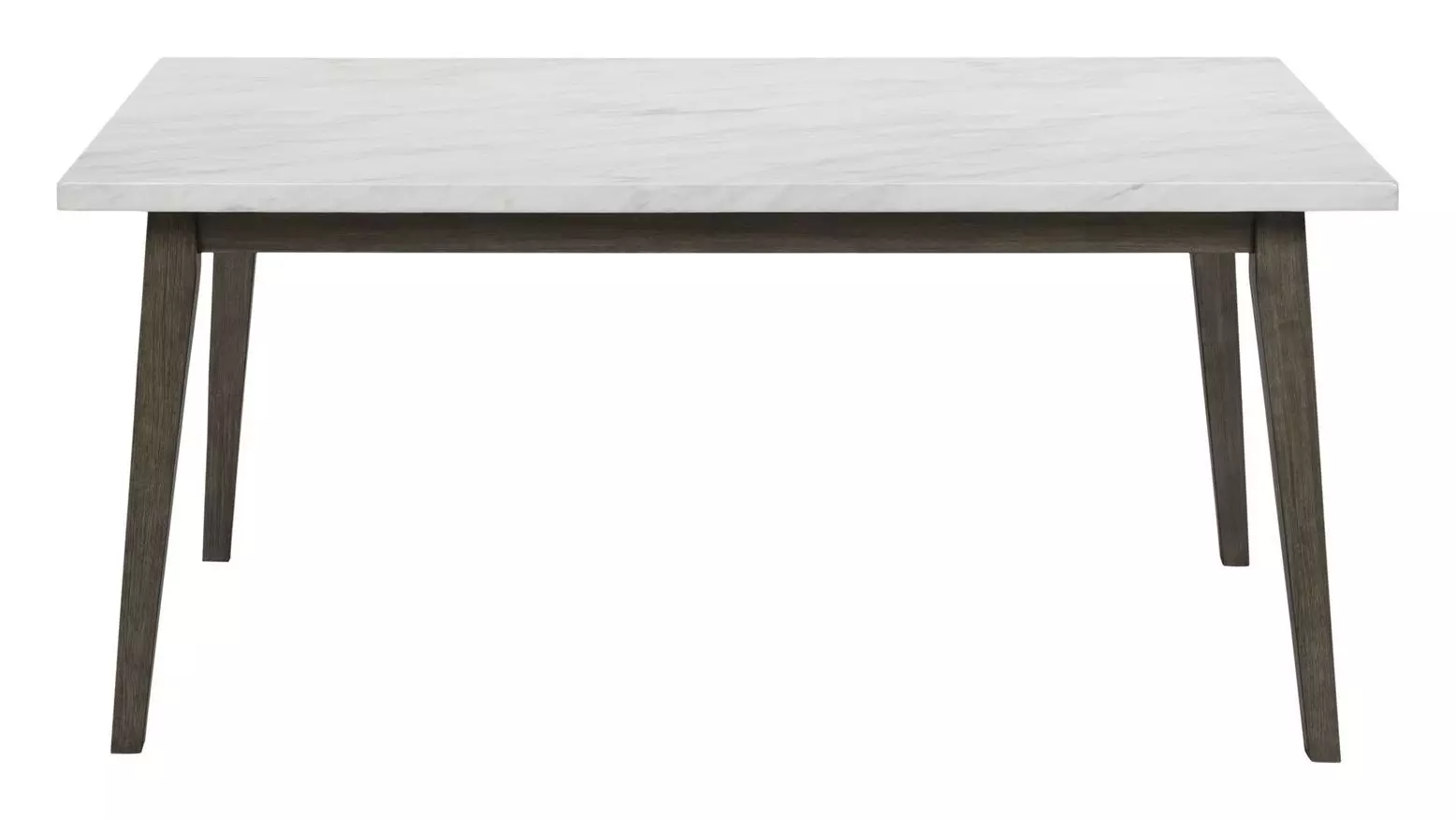 Industrial Heritage Brownstone and White 64" Rectangular Marble Top Dining Table