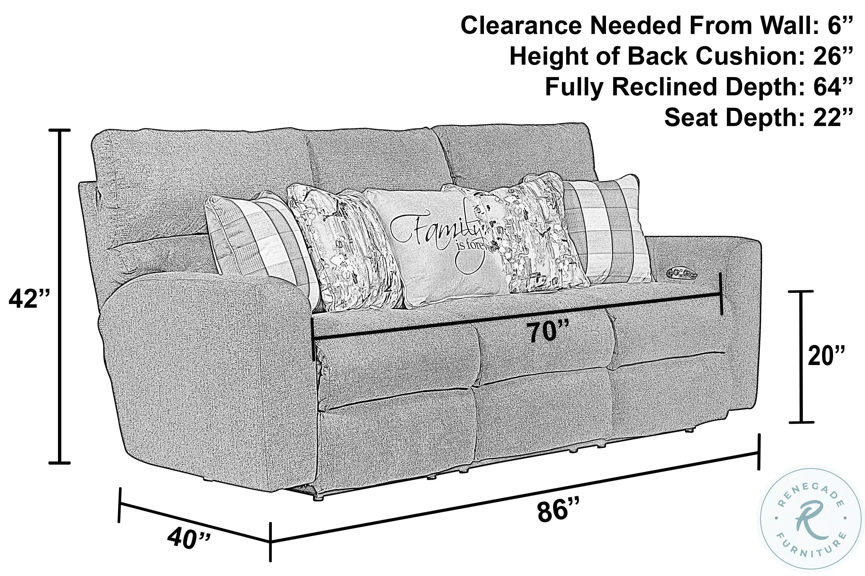 Searsport Metal Power Reclining 86" Sofa with Power Headrest