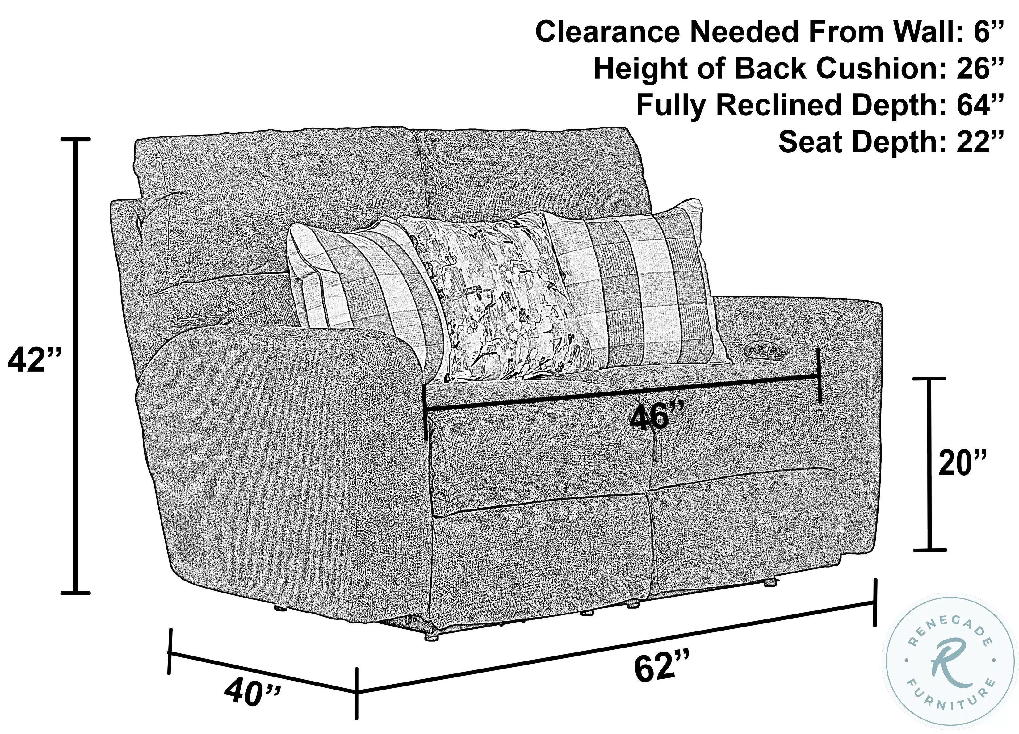 Searsport Metal Power Reclining 62" Loveseat with Power Headrest