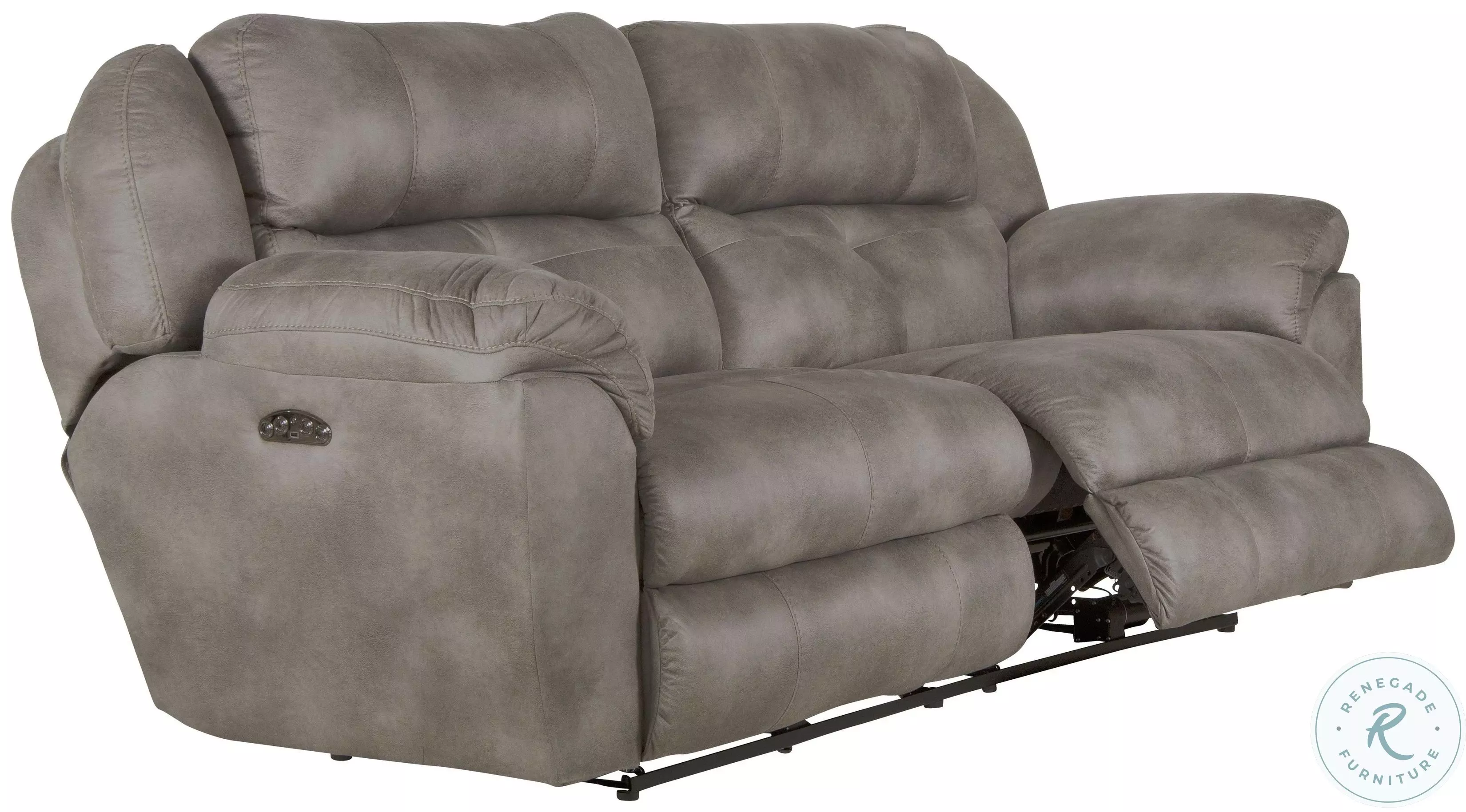 Ferrington Steel Lay Flat Power Reclining Sofa With Power Headrest