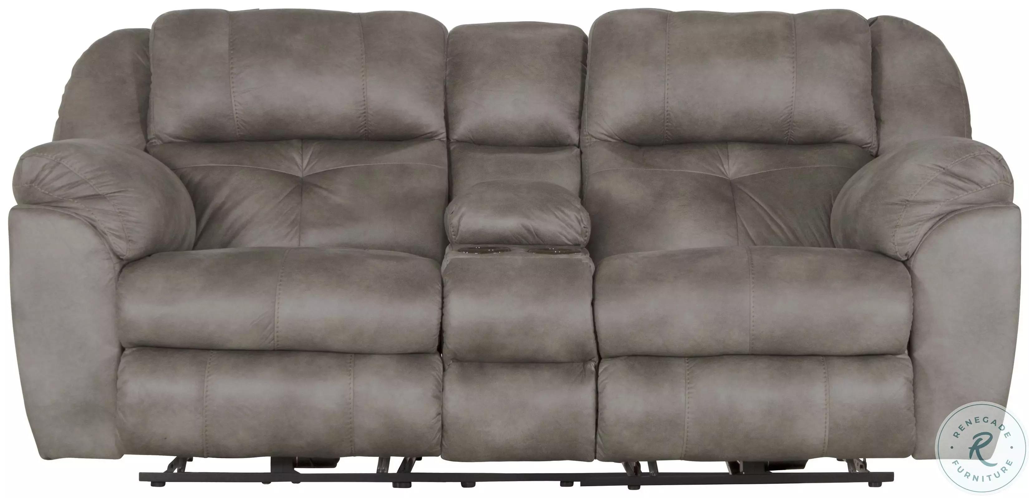 洋楽 Comfort Ferrington Steel Power Lay Flat Reclining Console Loveseat, 61899