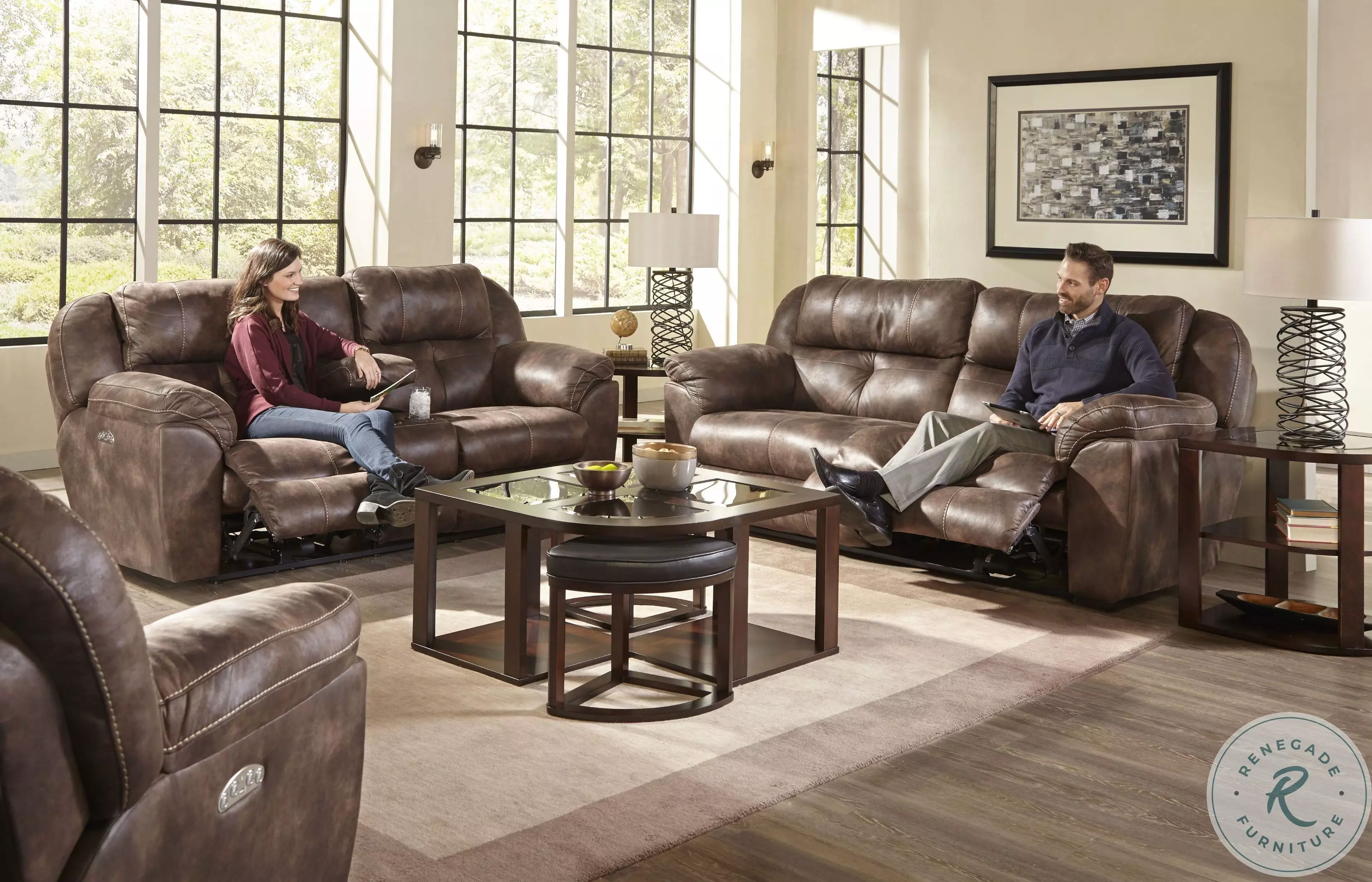 Ferrington Dusk Power Lay Flat Reclining Console Loveseat, 61899