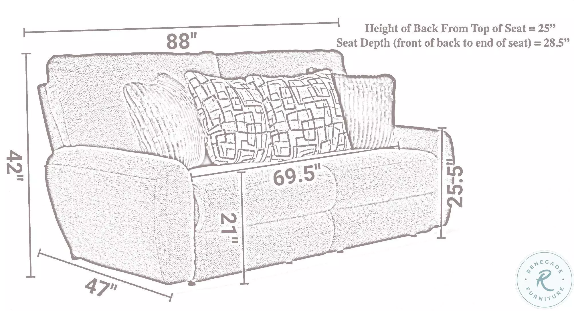 Maxwell Cream Deep Seat Power Reclining 88" Sofa