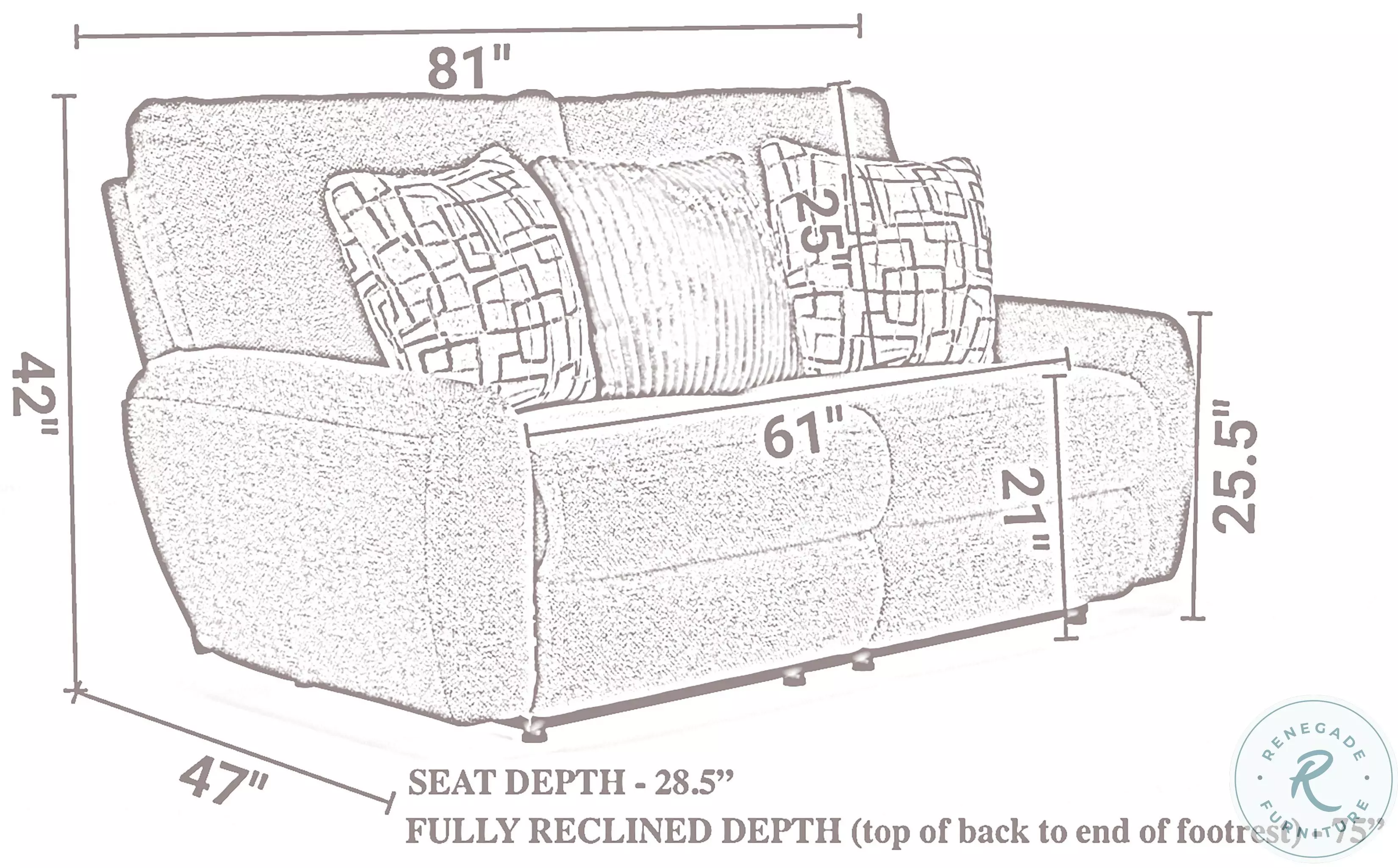 Maxwell Dolphin Deep Seat Power Reclining 81" Loveseat