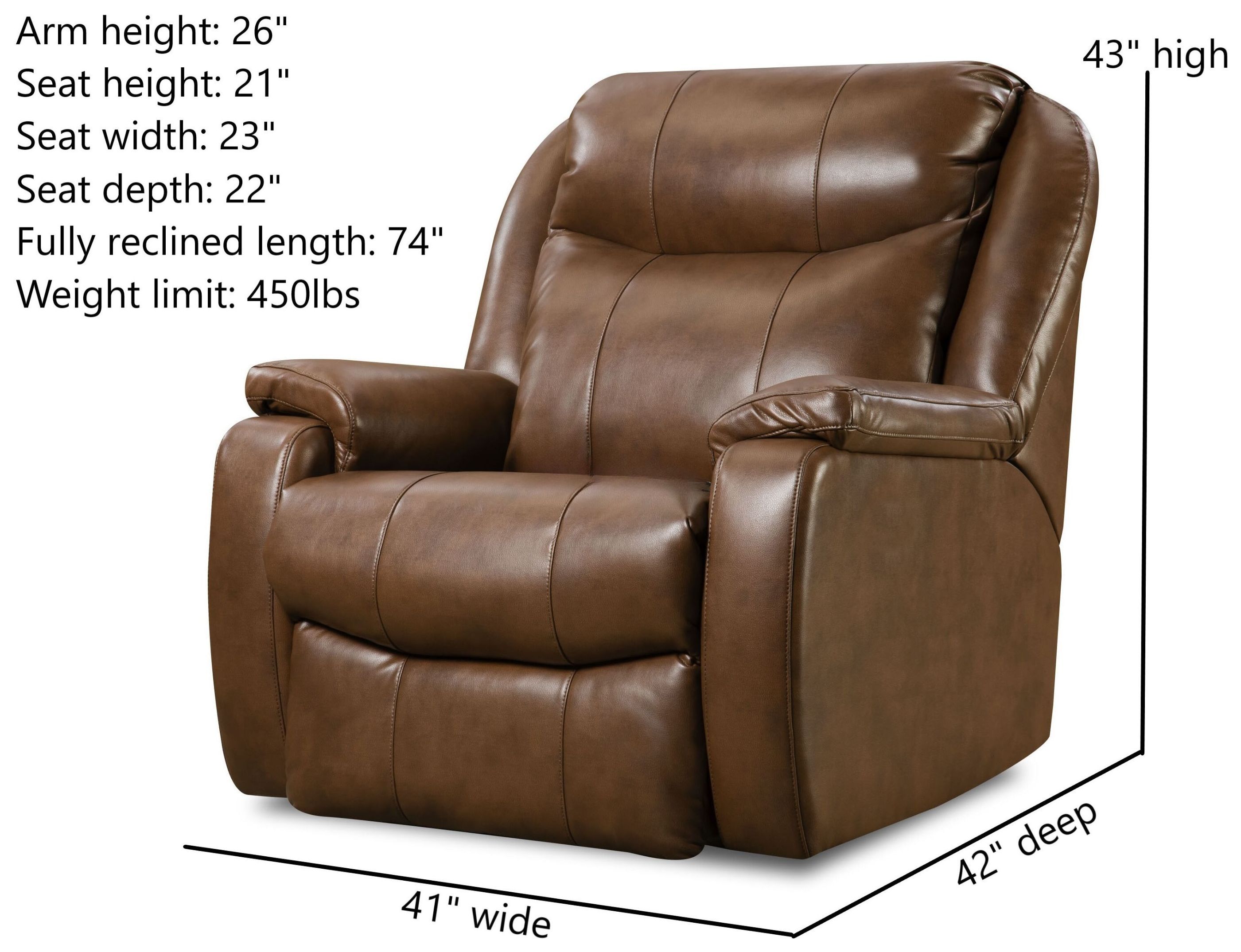 Hercules Amber Leather SoCozi Massage Big Man's Power Headrest Recliner