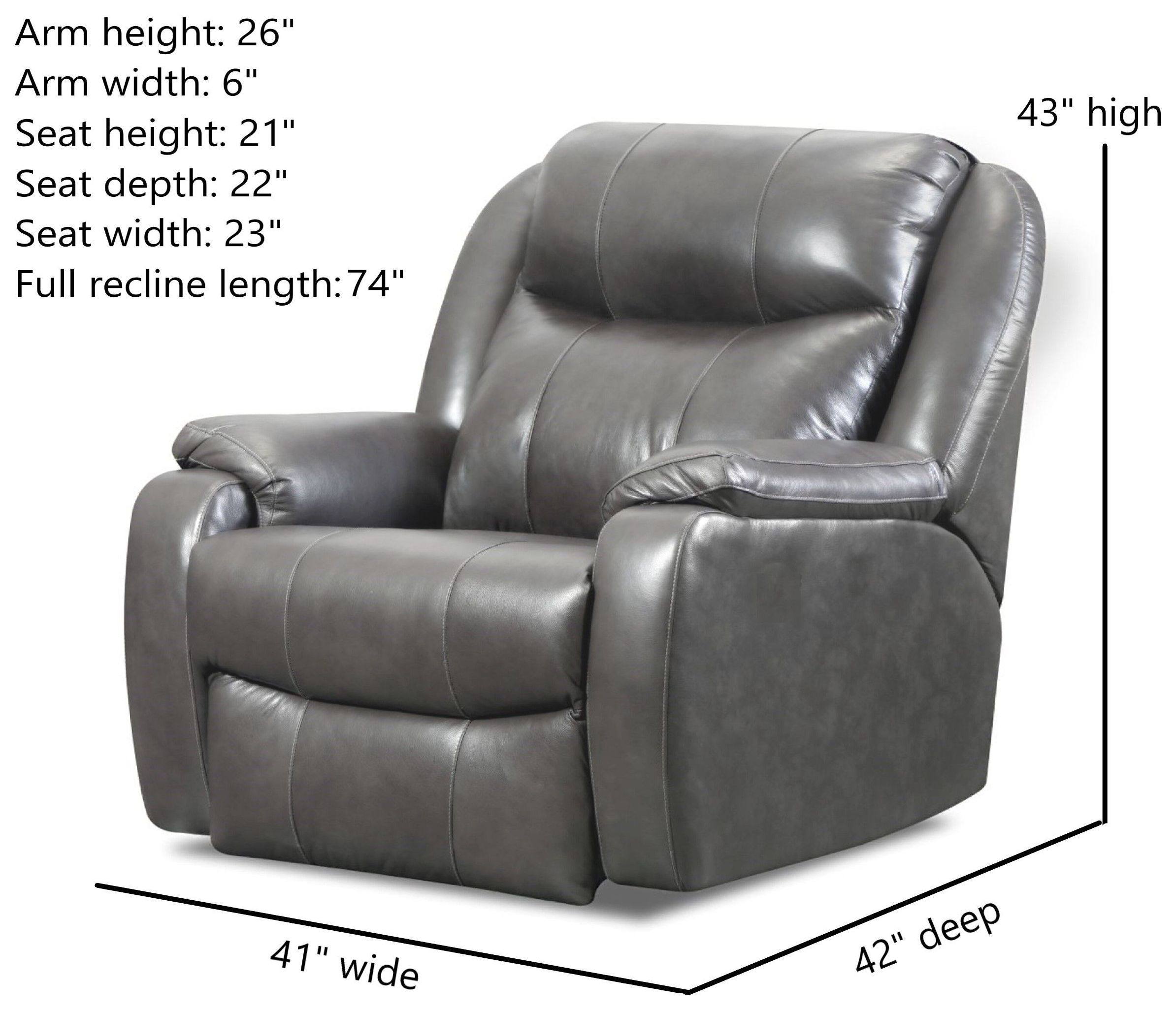 Hercules Graystone Power Recliner with USB Charging