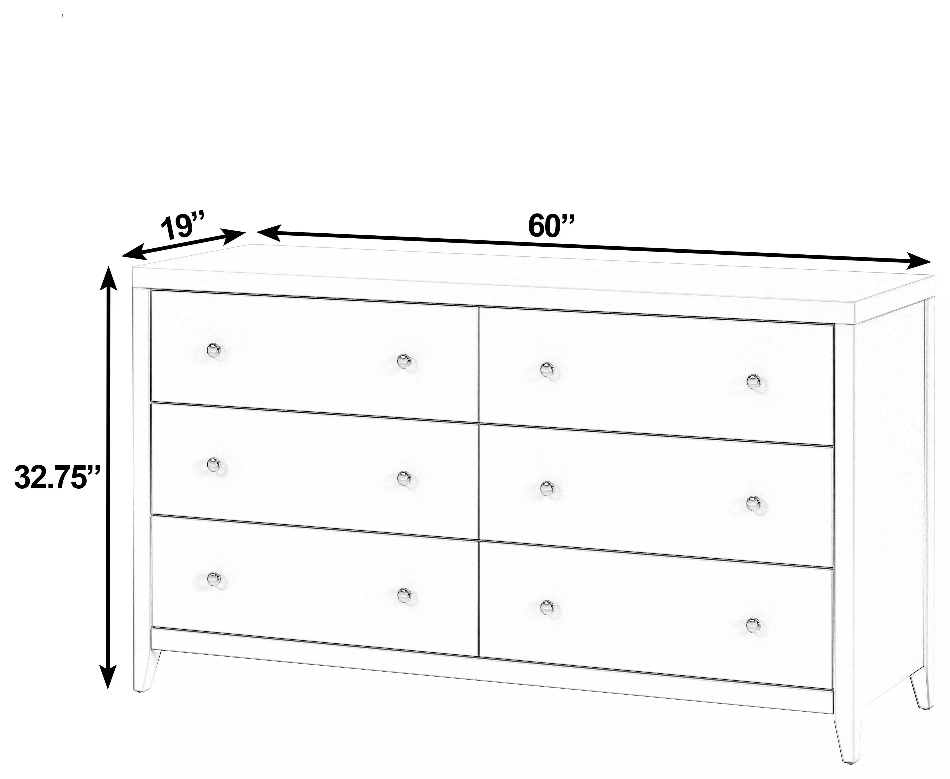 Dana Antique Coffee 6 Drawer Dresser