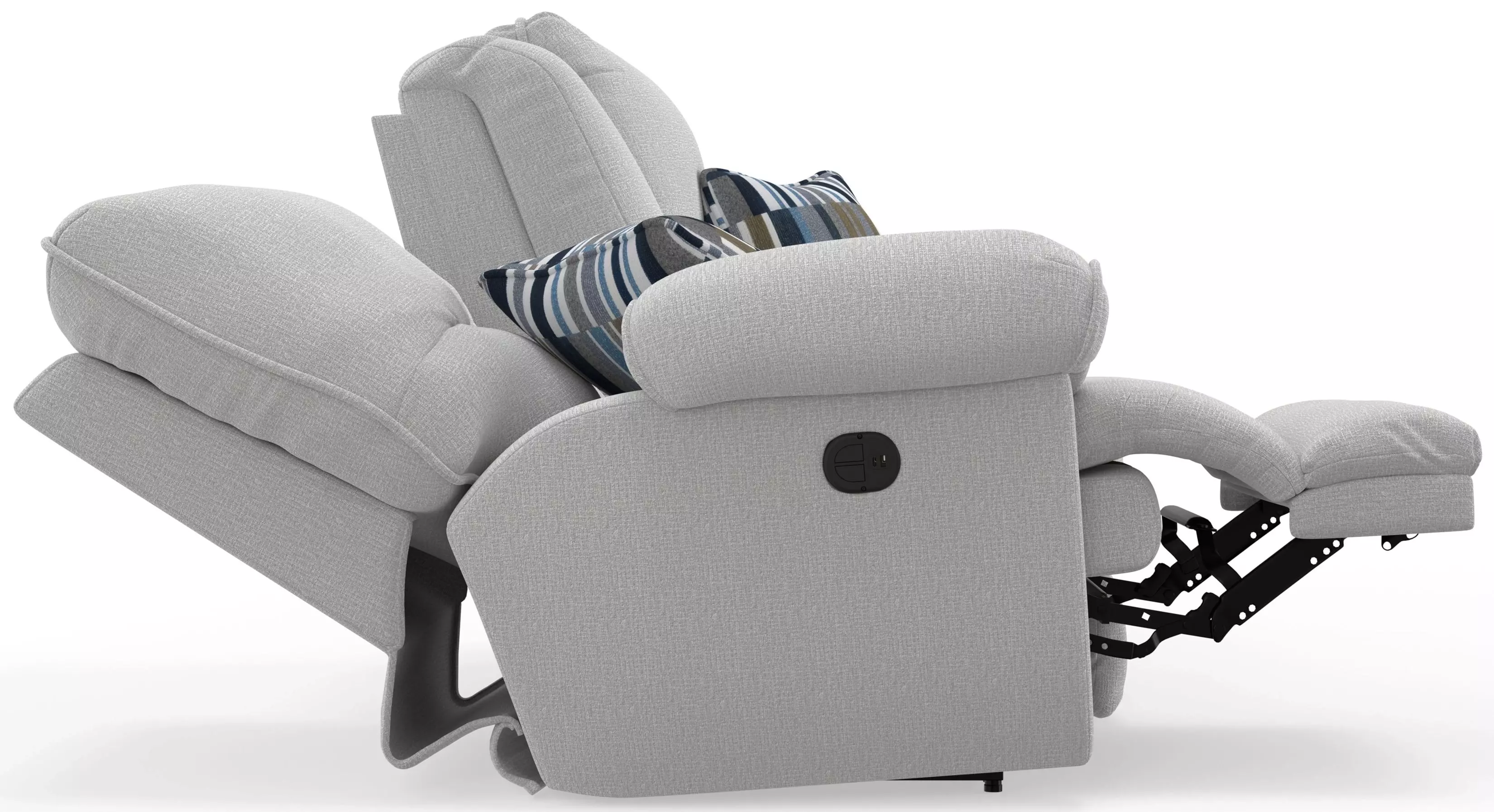 Lenny Winter Power Lay Flat Reclining Console Loveseat From