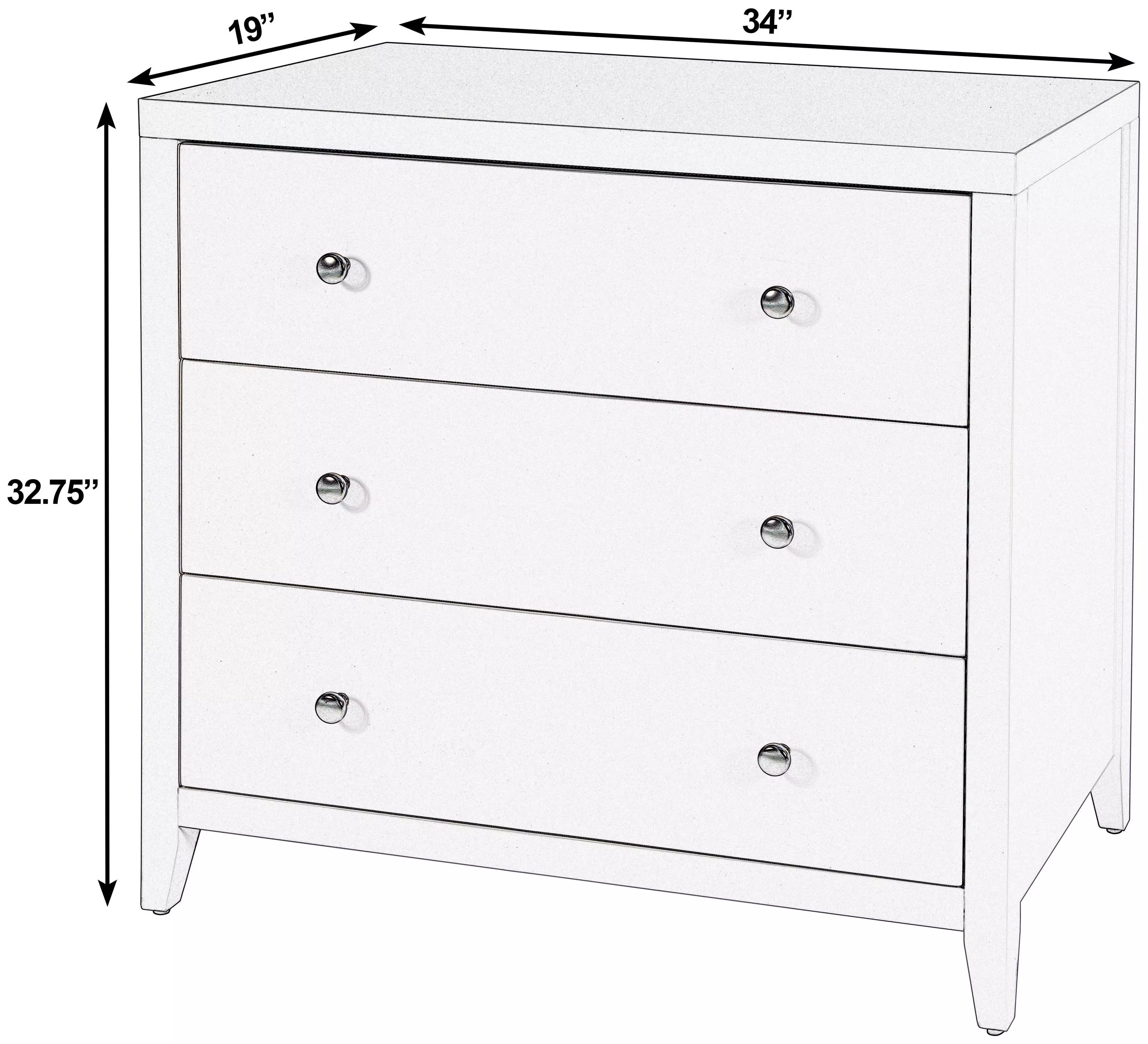 Dana Antique Taupe 3 Drawers Chest