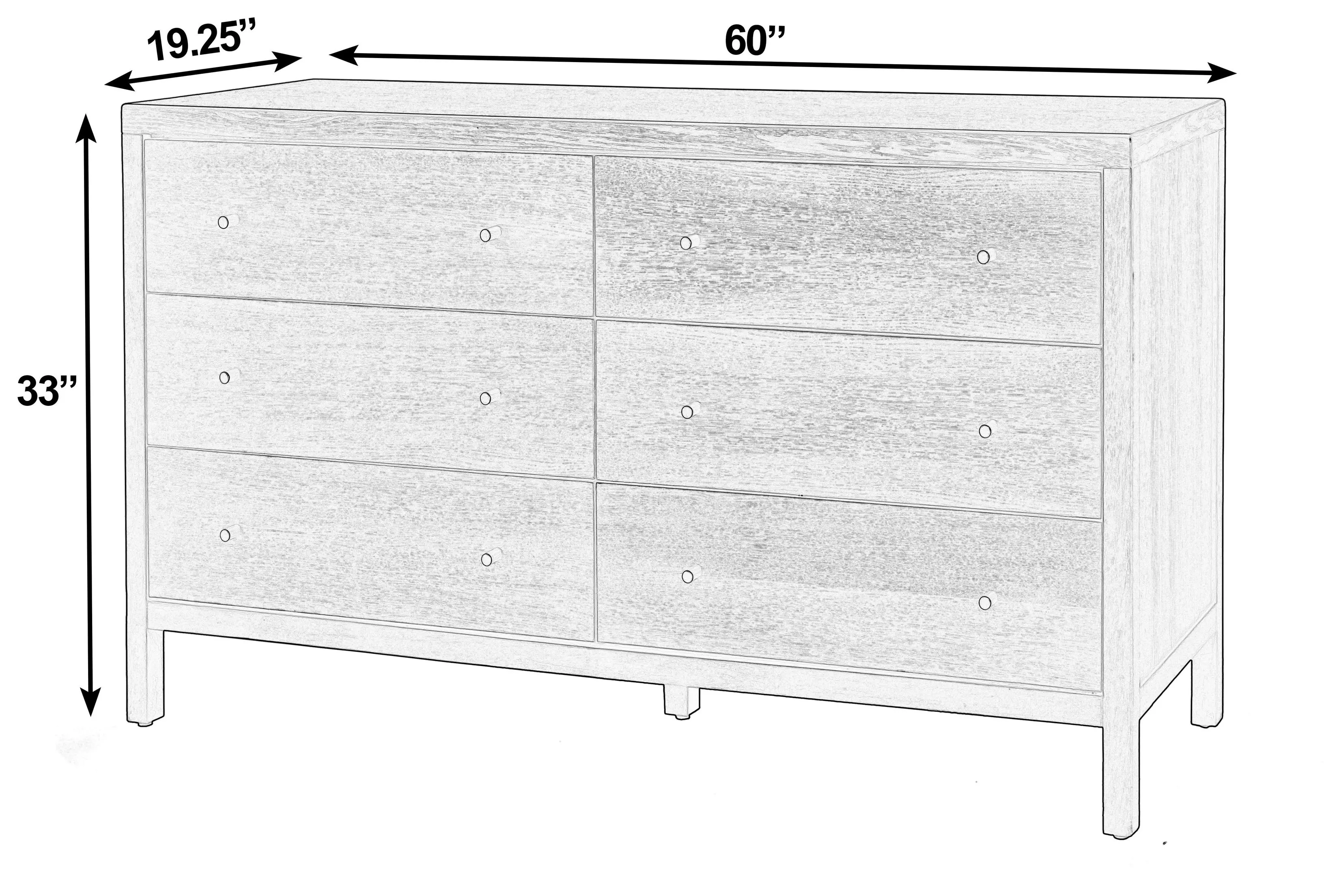 Mendel Black 6 Drawer Dresser