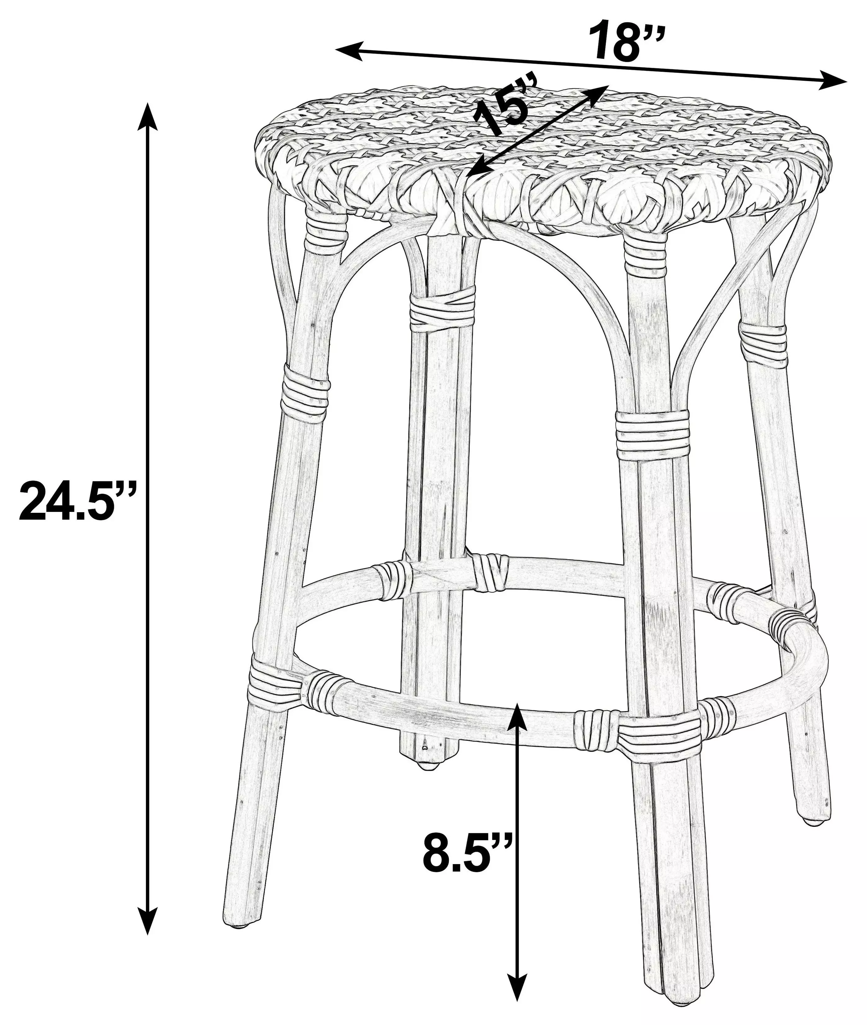 Ballito French Yellow and Brown Counter Height Stool