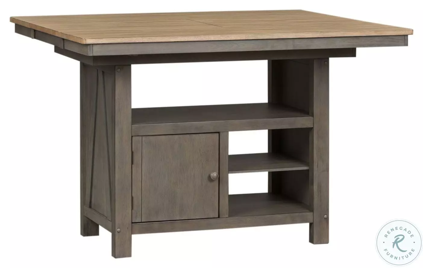 Lindsey Farm Gray And Sandstone Extendable Kitchen Island From