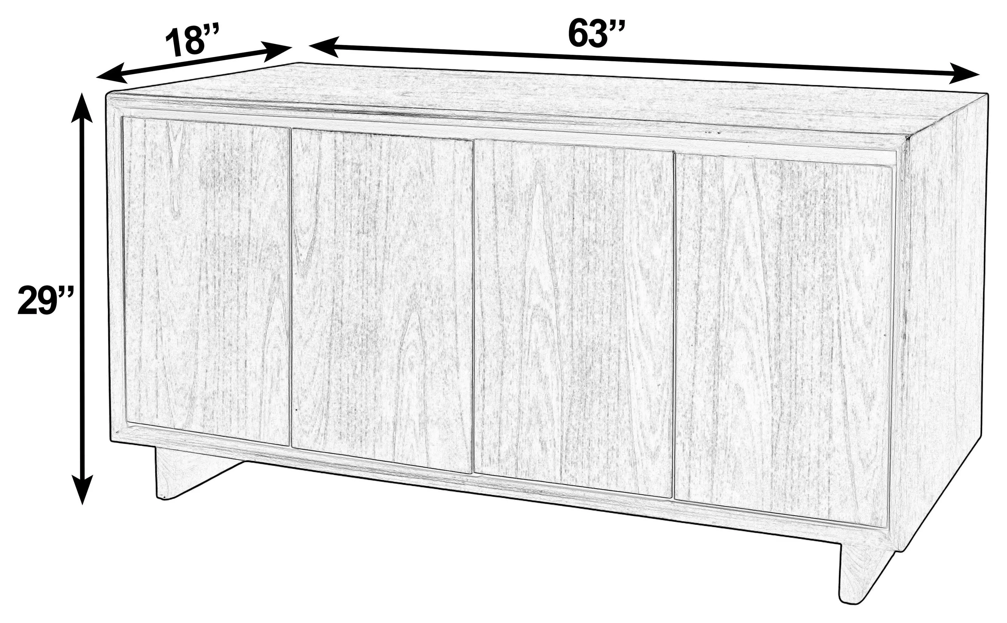 Halmstad Light Oak 4 Door Sideboard