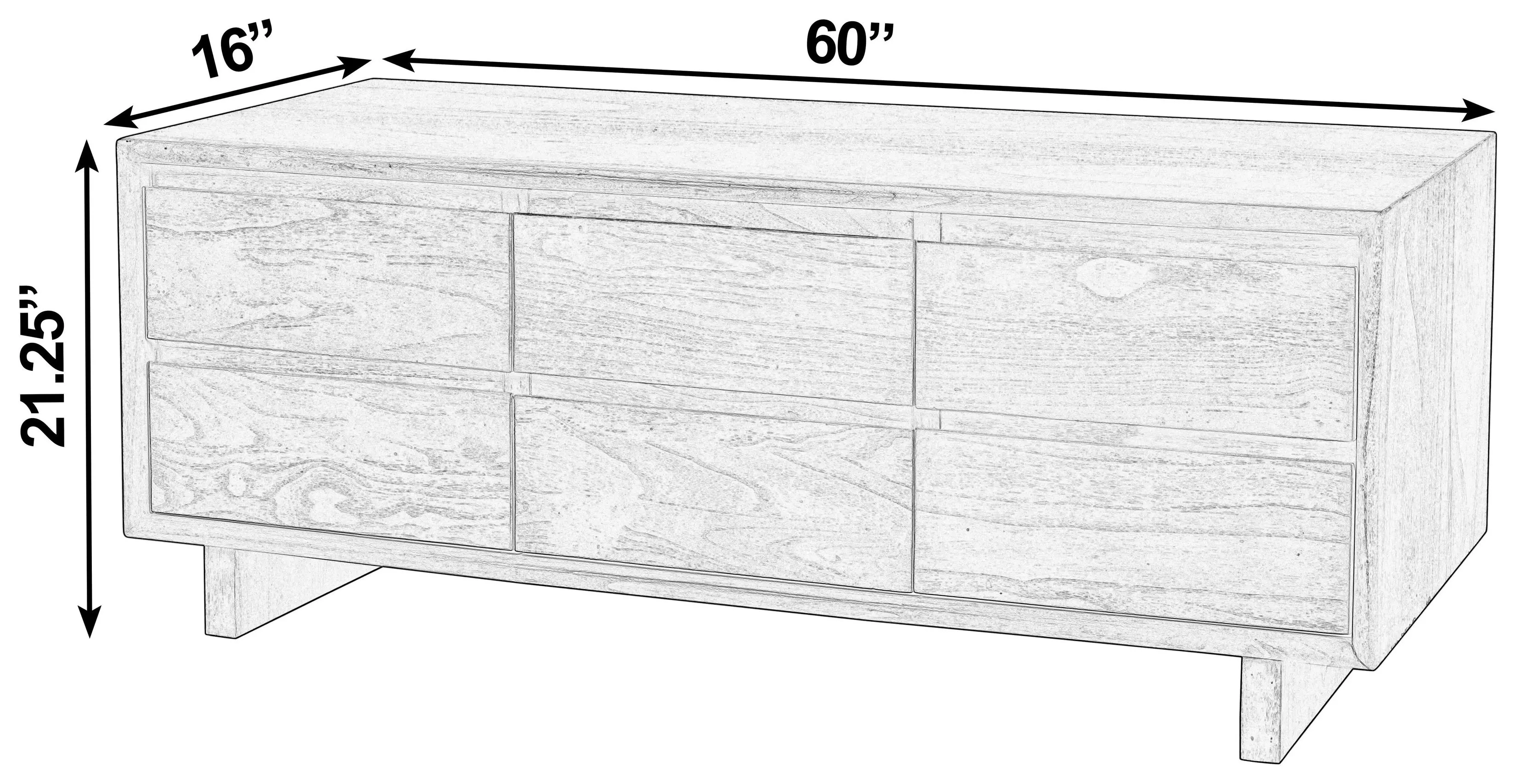Halmstad Black 60" TV Stand