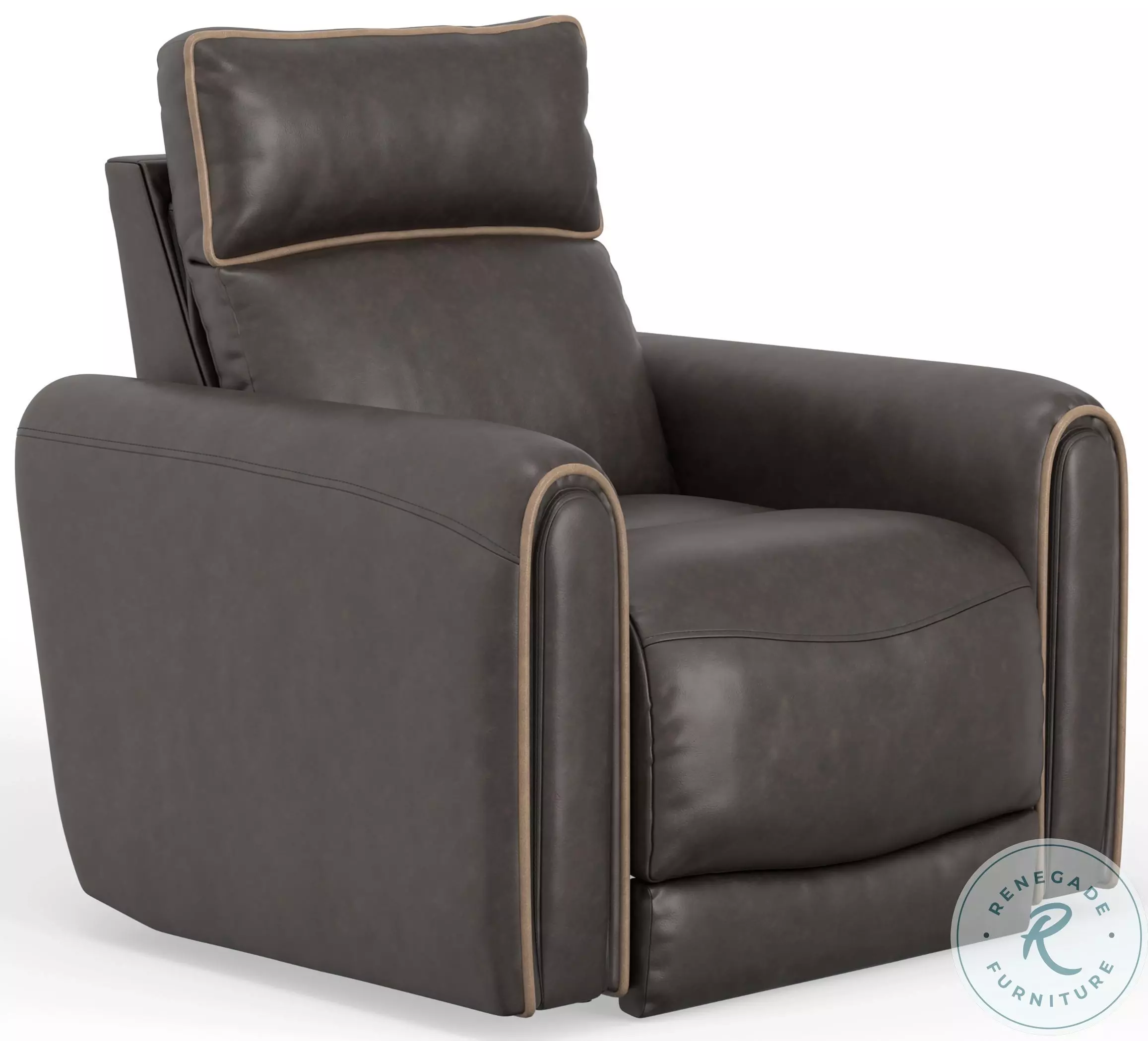 Nico Walnut Wall Hugger Power Recliner with Power Headrest From