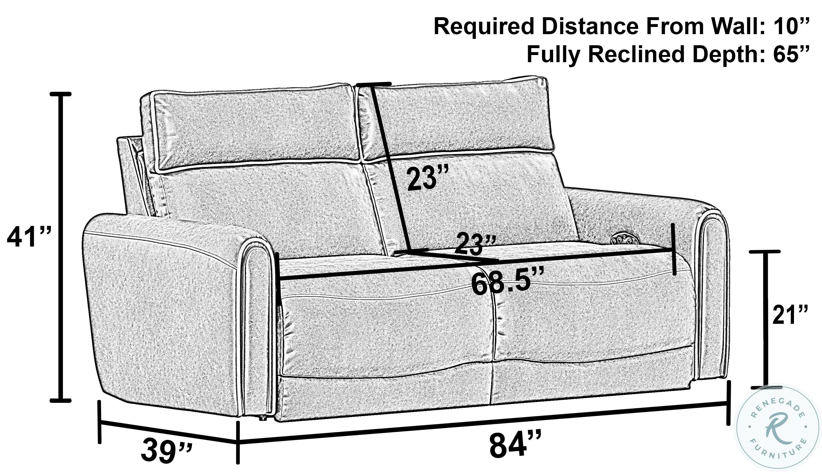 Nico Walnut Power Reclining 84" Sofa with Power Headrest