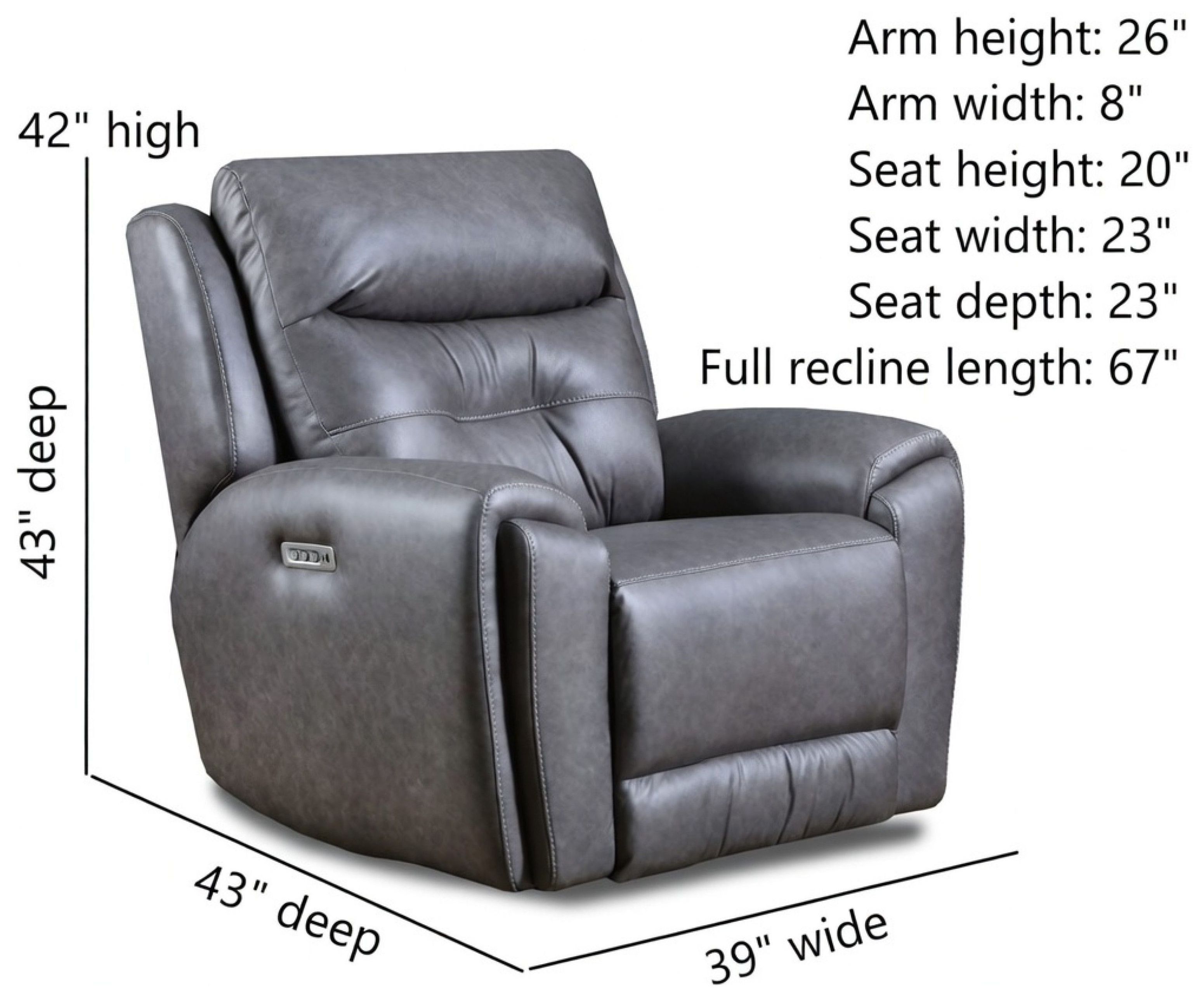 Point Break True Grit Greystone Power Wall Hugger Recliner with Power Headrest and Lumbar