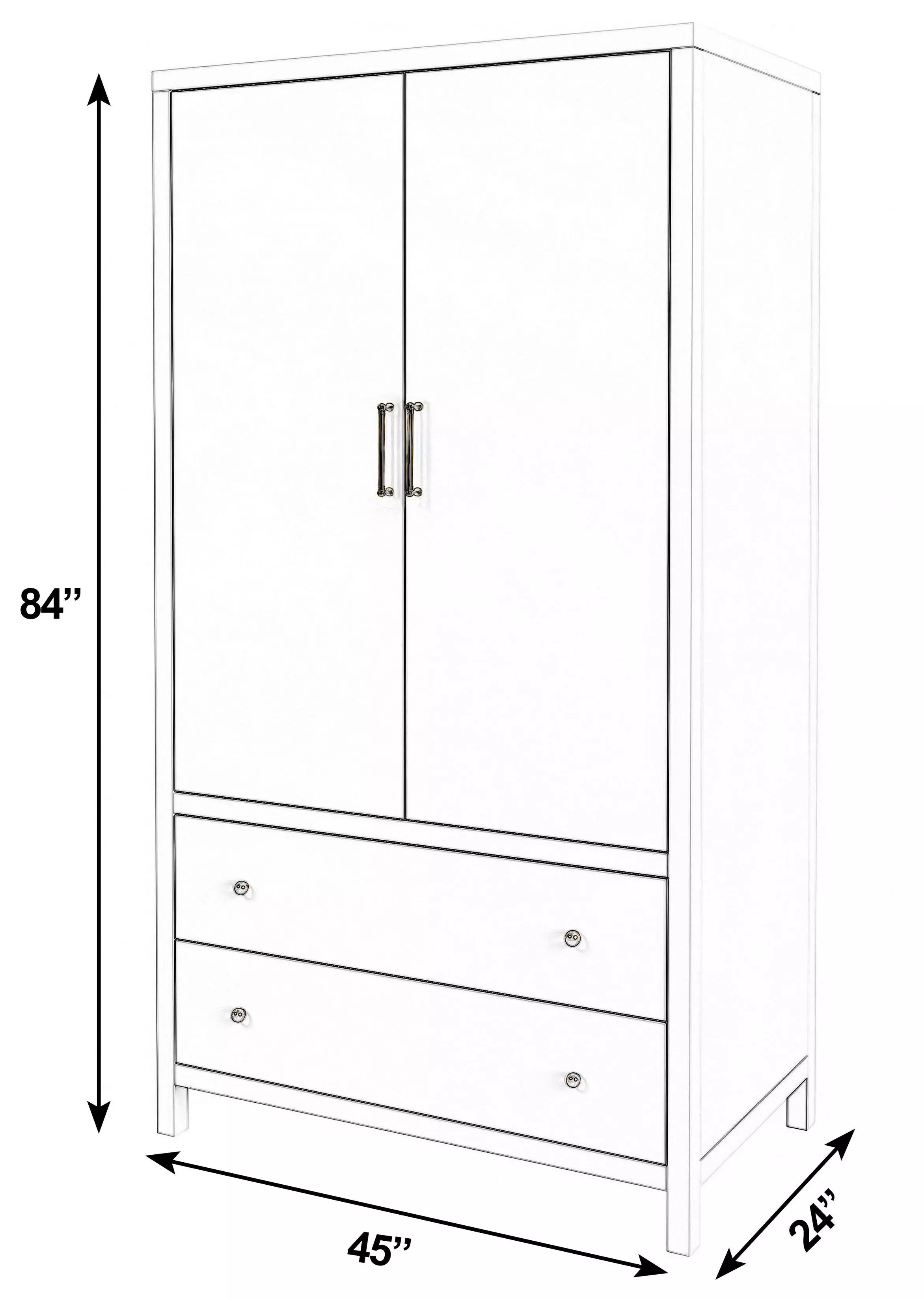 Nora Antique Taupe 2 Drawer Armoire