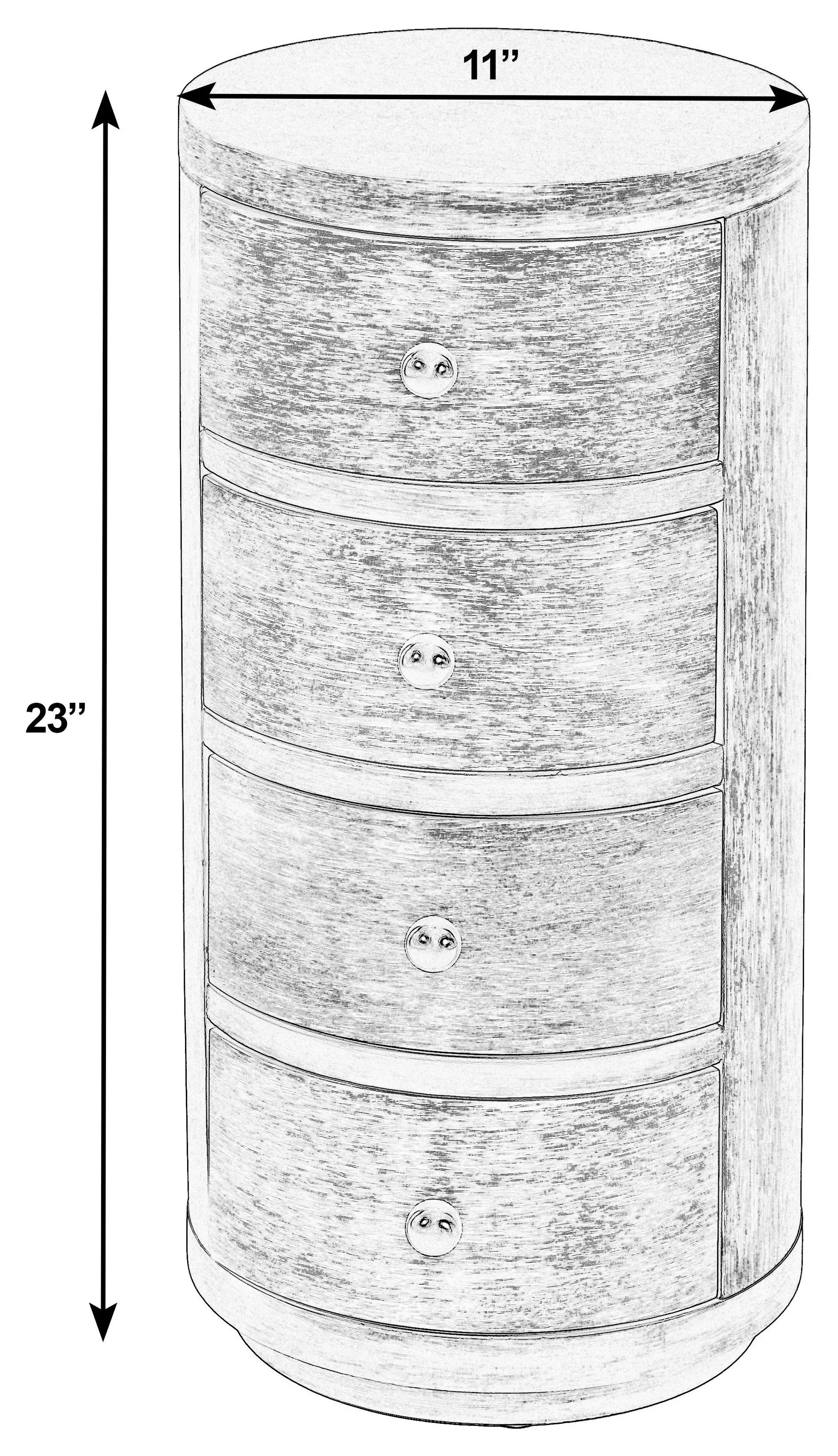 Nora Antique Coffee Round 4 Drawer End Table