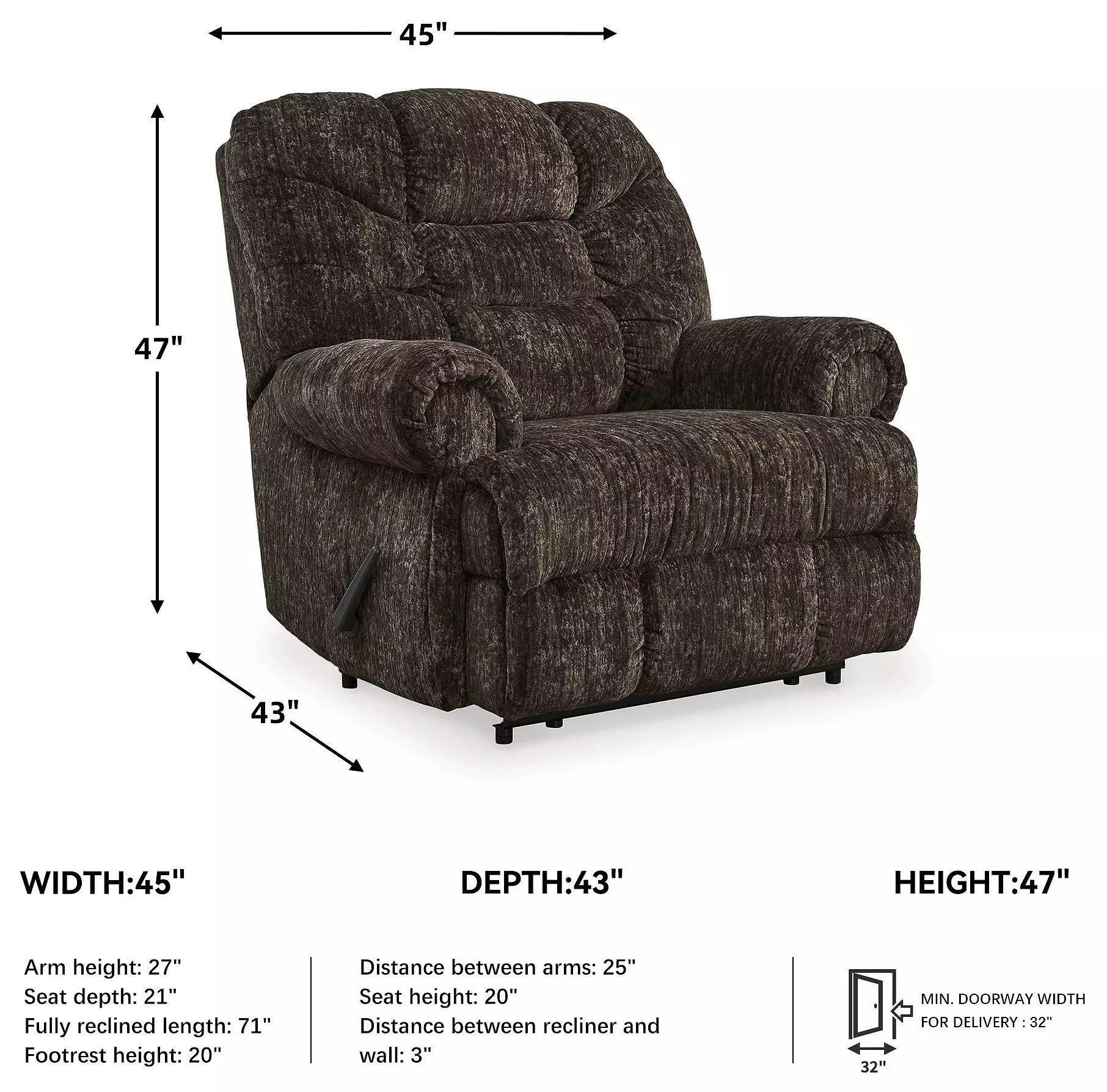 Movie Man Chocolate Zero Wall Recliner