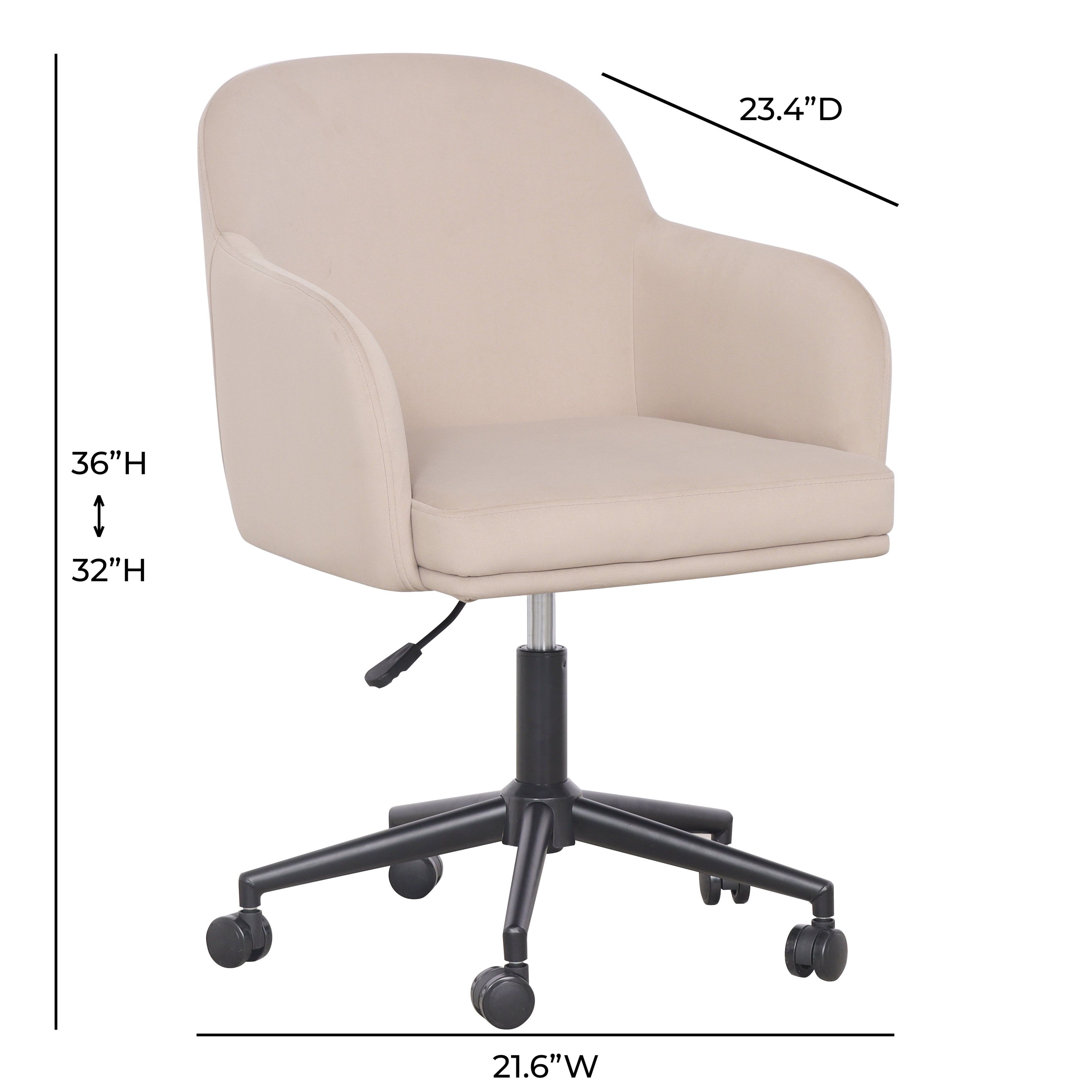 Sydney Taupe Performance Fabric Upholstered Swivel Desk Chair
