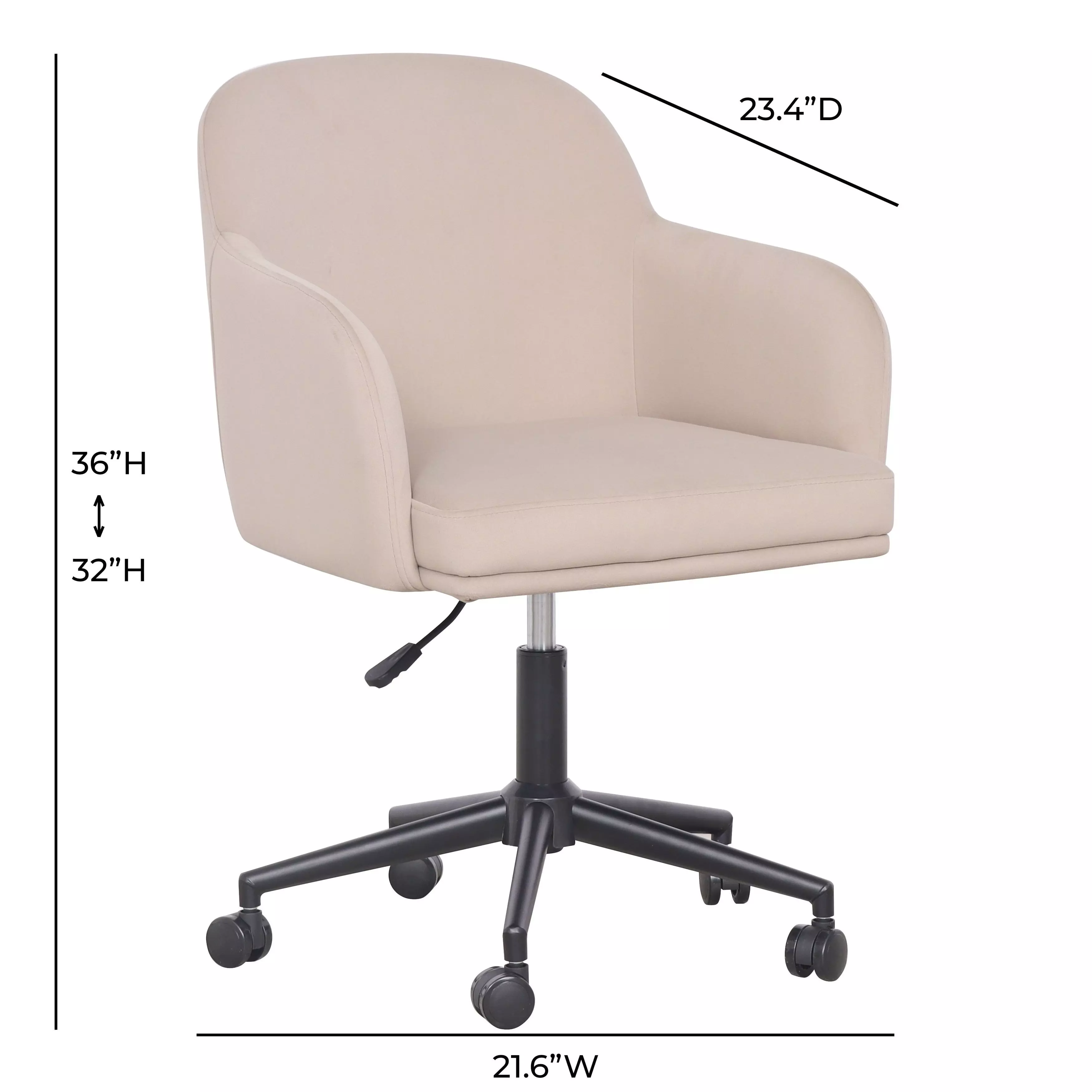 Sydney Taupe Performance Fabric Upholstered Swivel Desk Chair