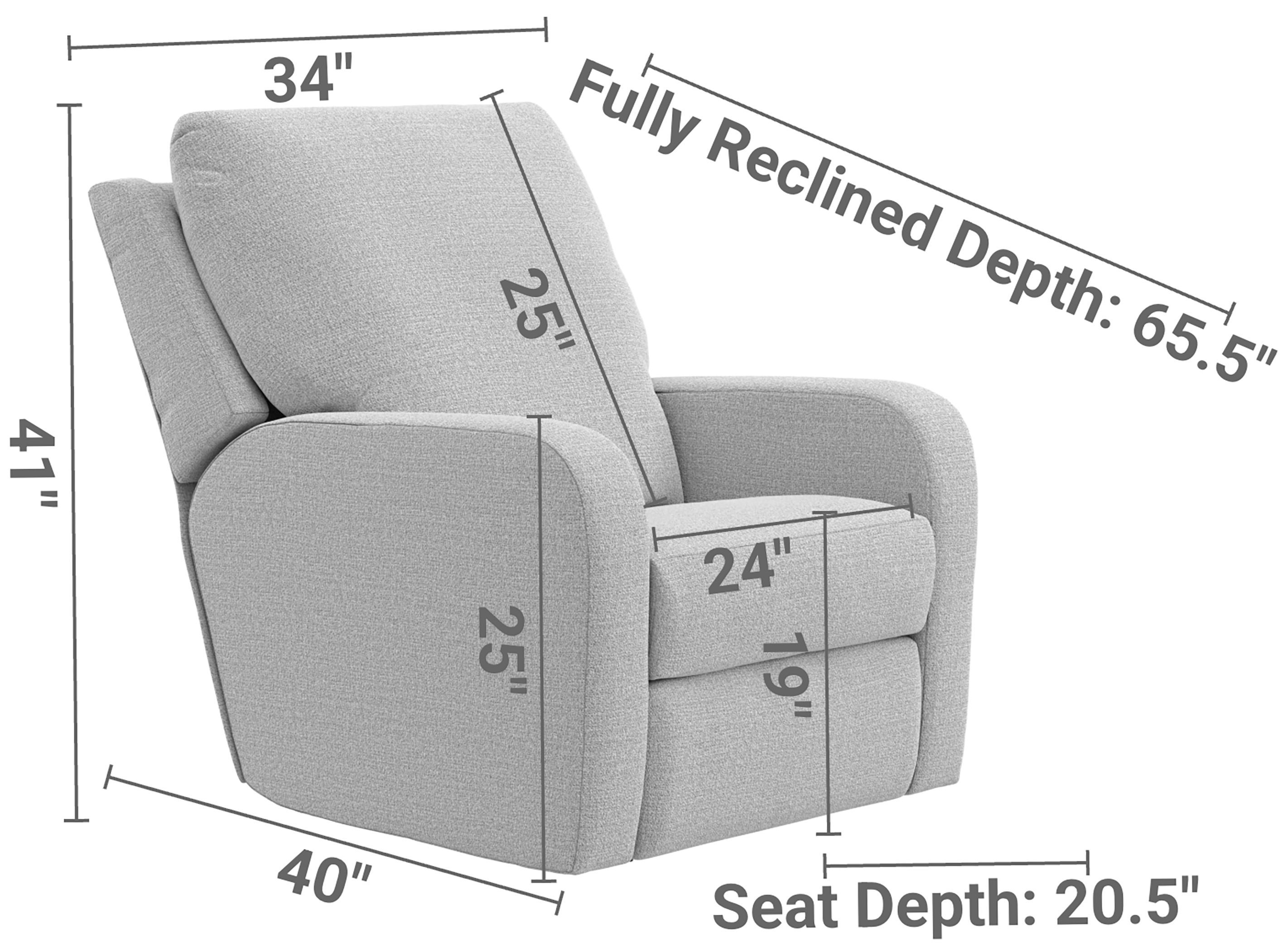 Lullaby Denim Auto Glide Power Recliner with Power Headrest and USB Charging