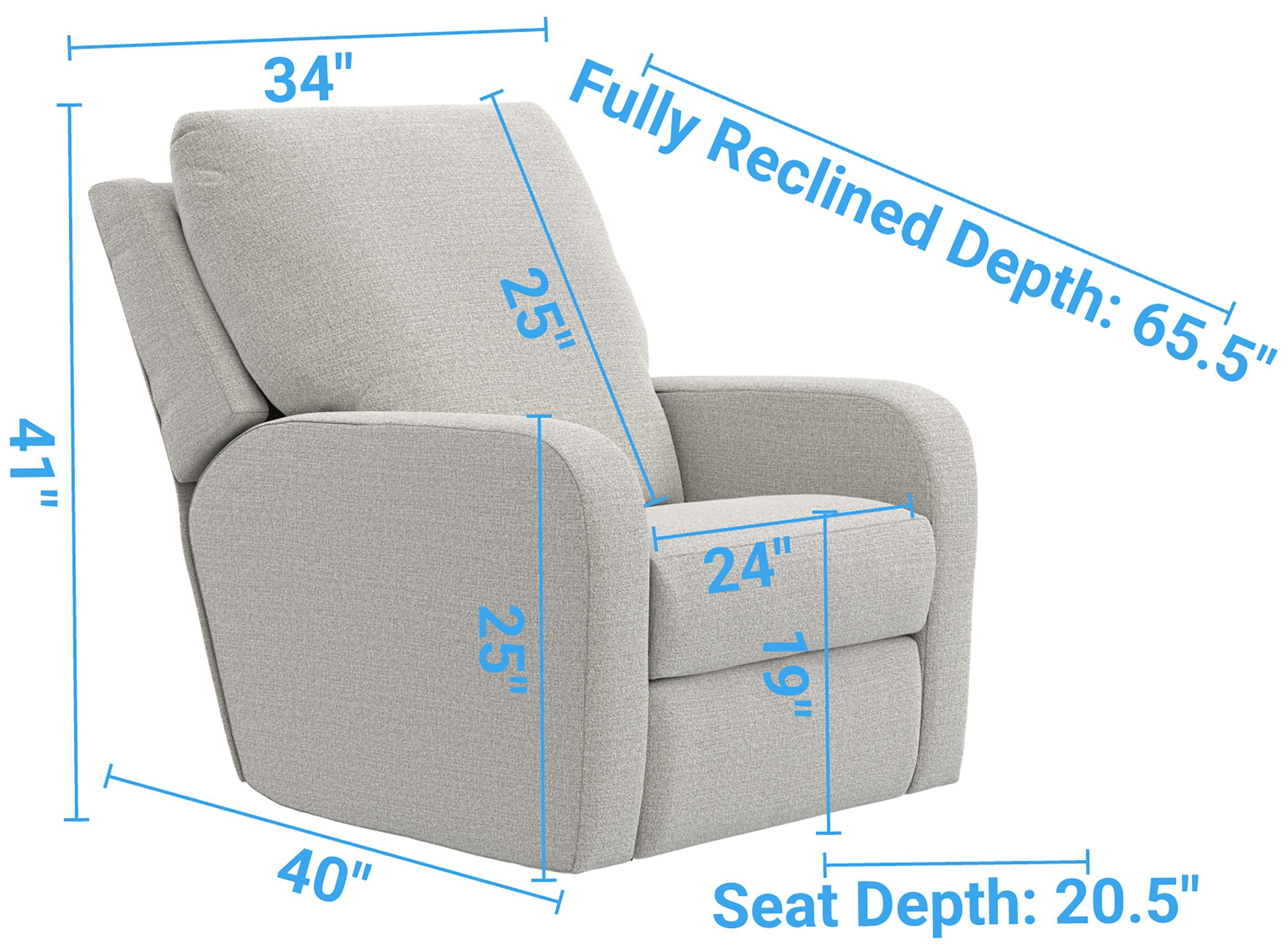 Lullaby Pebble Auto Glide Power Recliner with Power Headrest and USB Charging