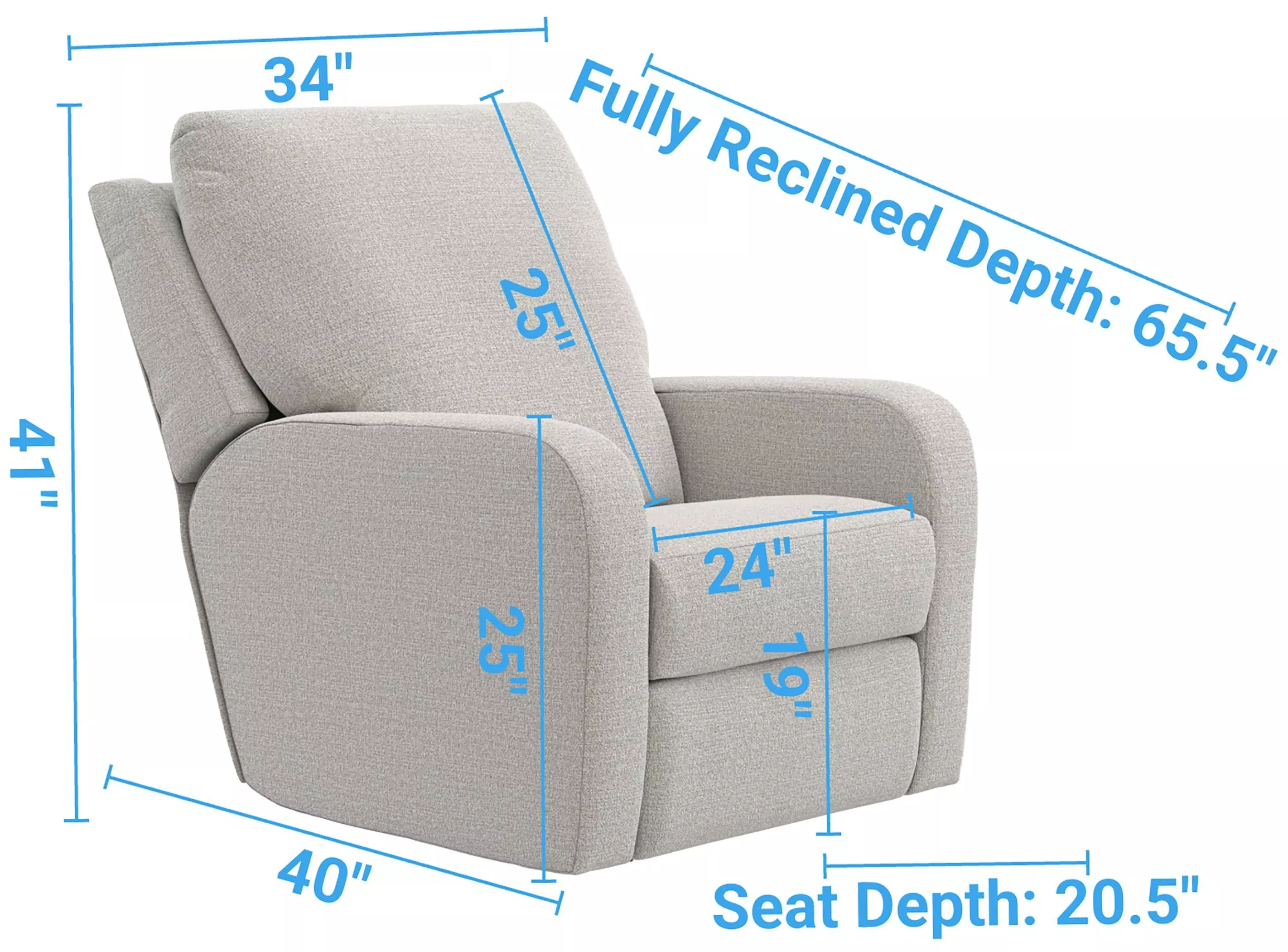 Lullaby Pebble Auto Glide Power Recliner with Power Headrest and USB Charging