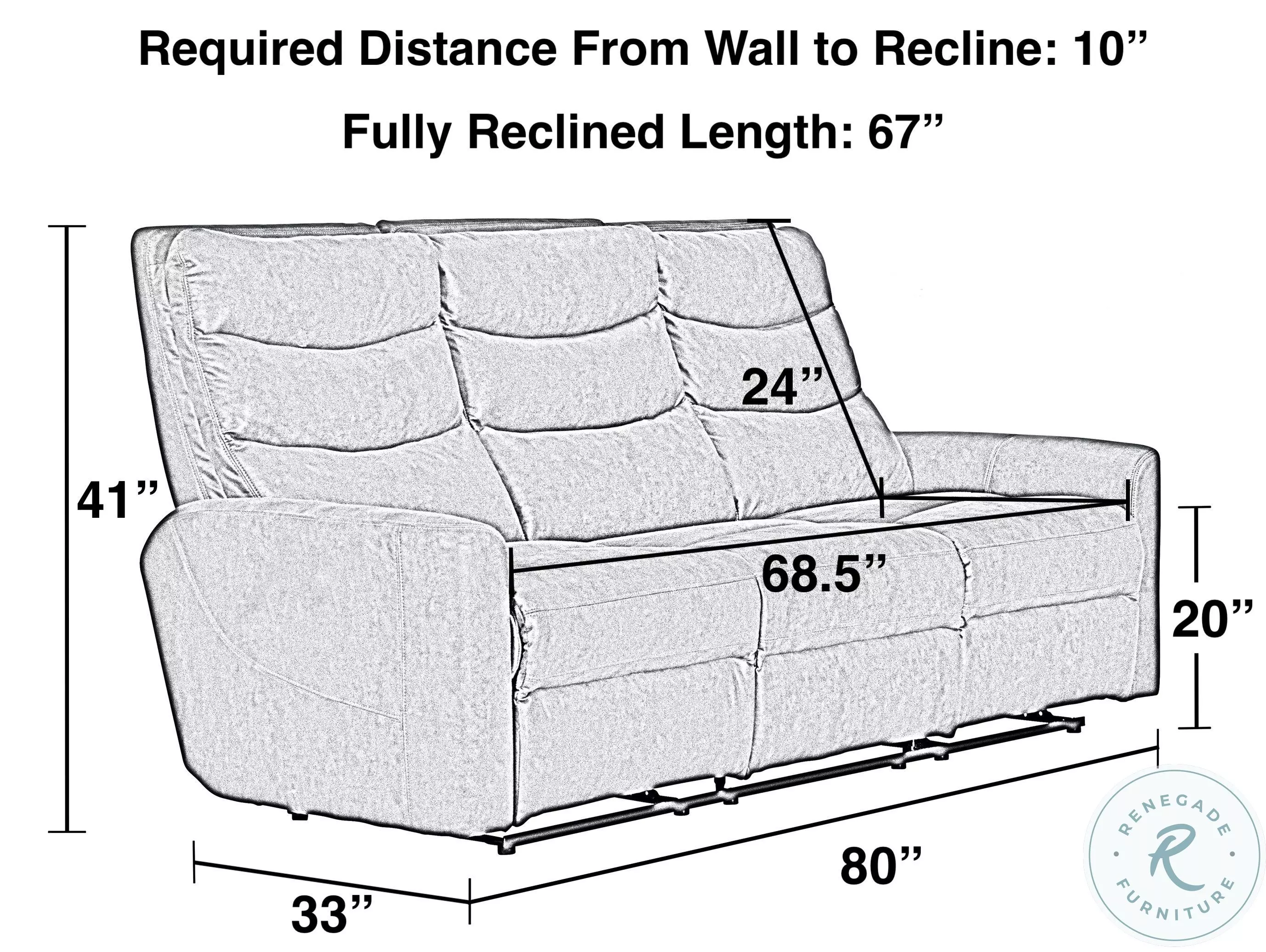 Bosa Charcoal Power Reclining 81" Sofa