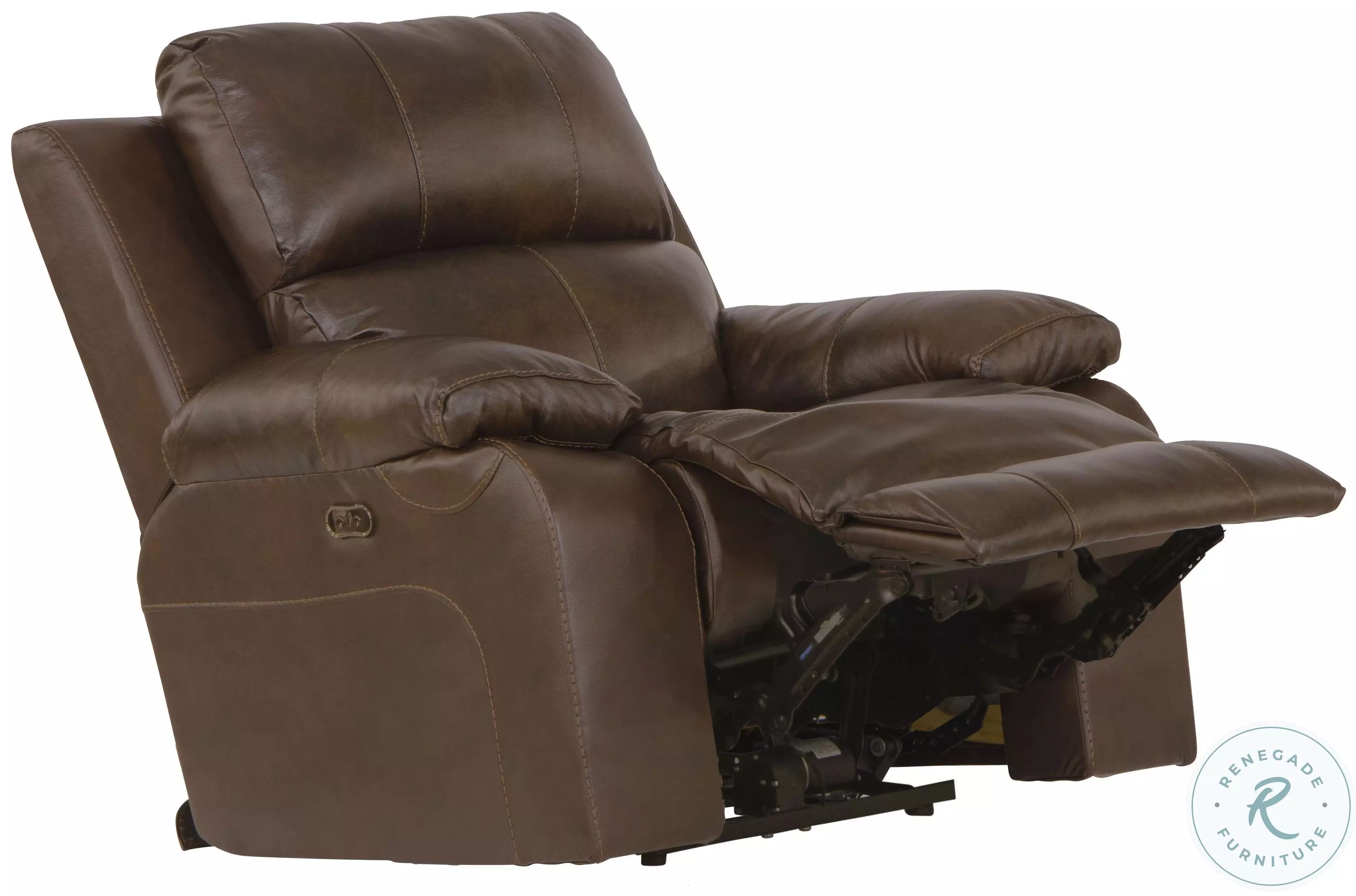 Positano Cocoa Leather Wall Hugger Power Recliner From Home