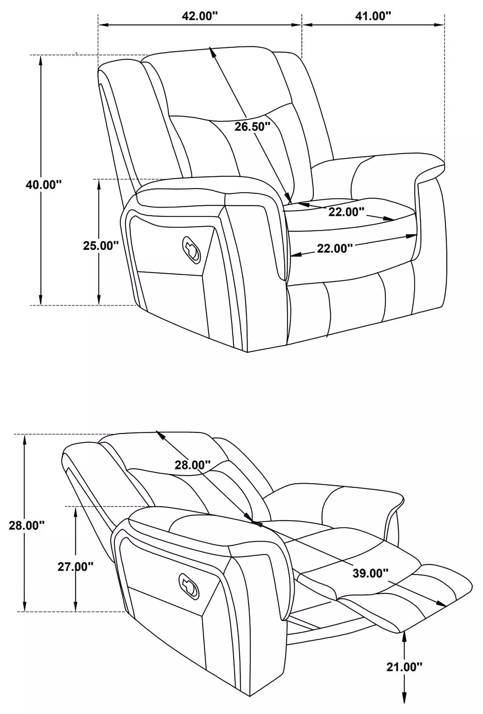 Conrad Gray Glider Recliner
