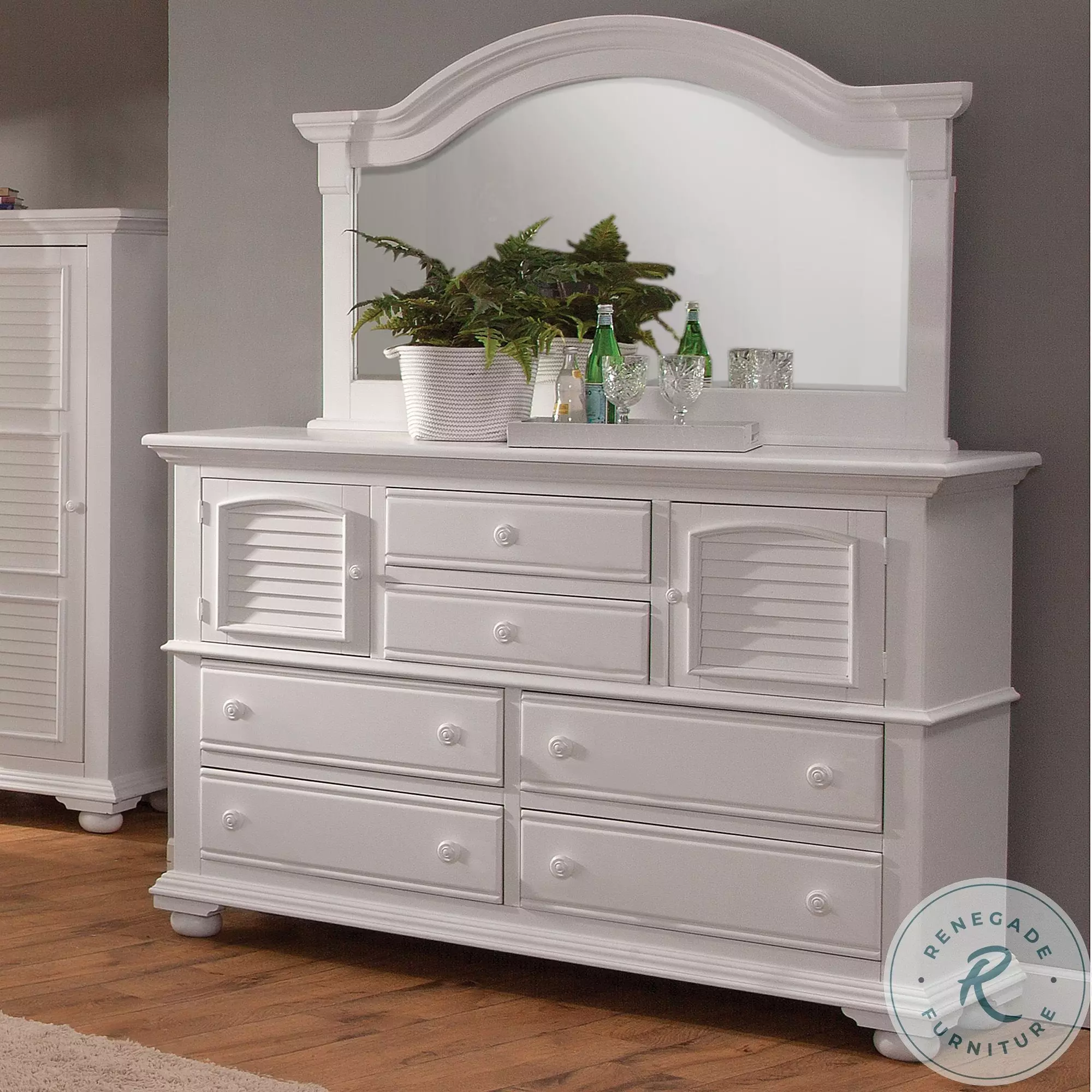 Cottage Traditions White High Dresser from American Woodcrafters