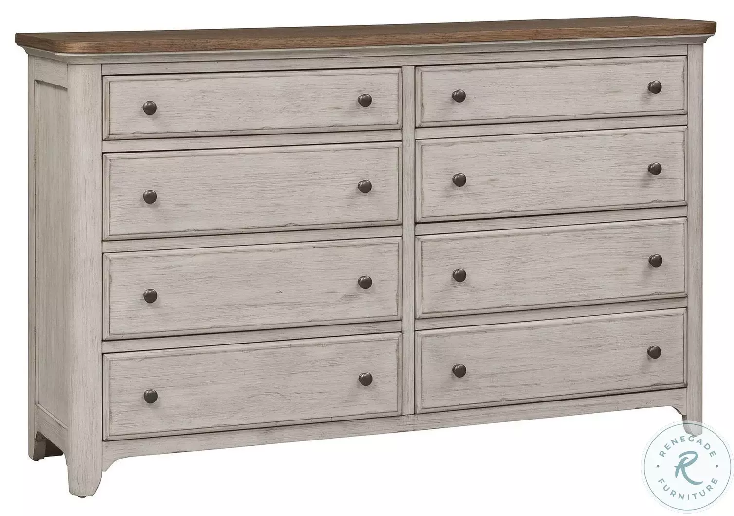 Liberty Furniture Farmhouse Reimagined - 8 Drawer Dresser - White