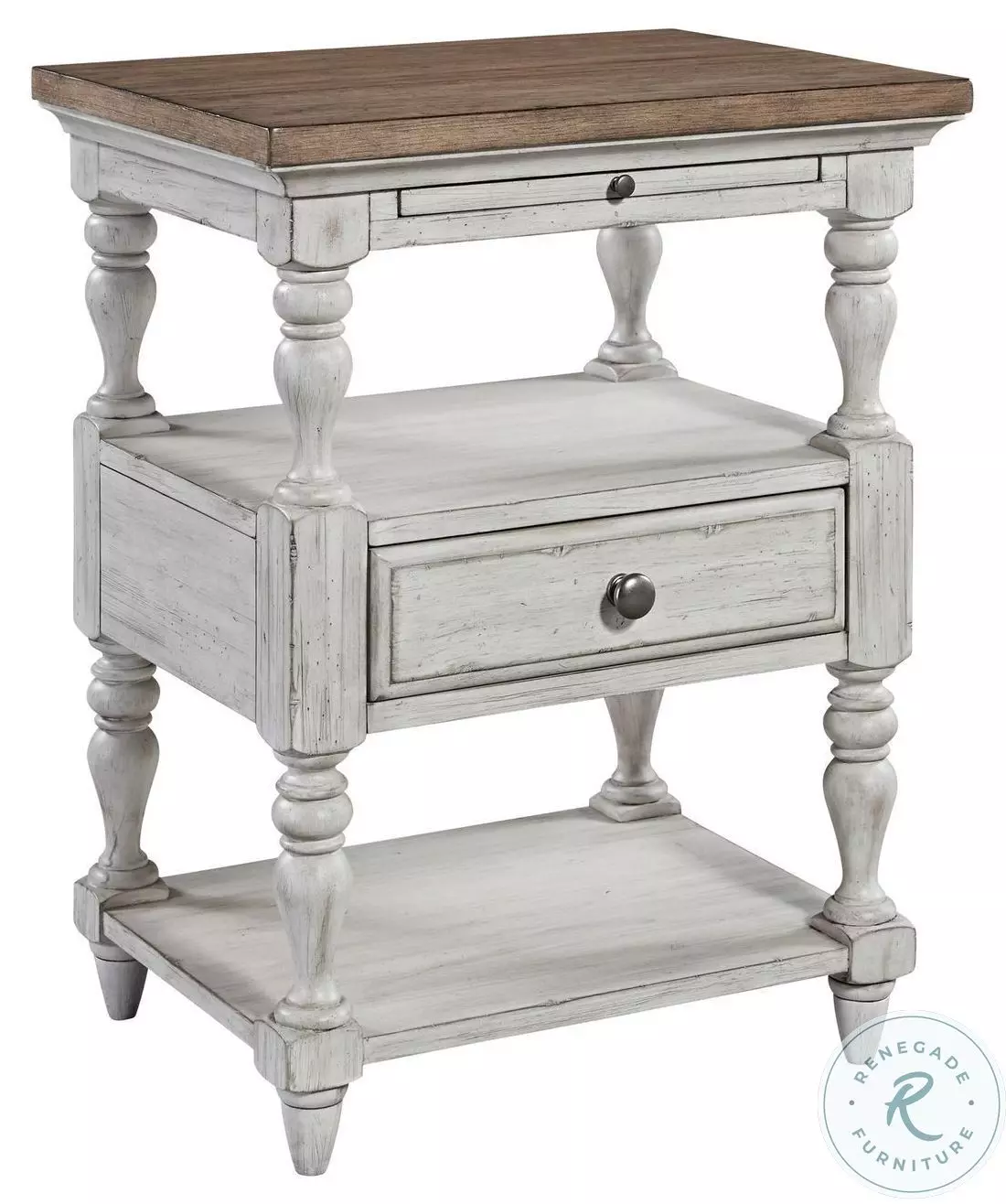 Farmhouse Reimagined Antique White 1 Drawer Nightstand from