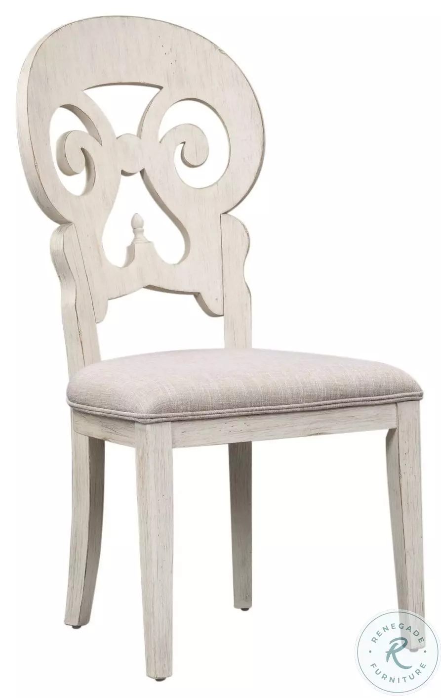 Farmhouse Reimagined Antique White Splat Back Side Chair from