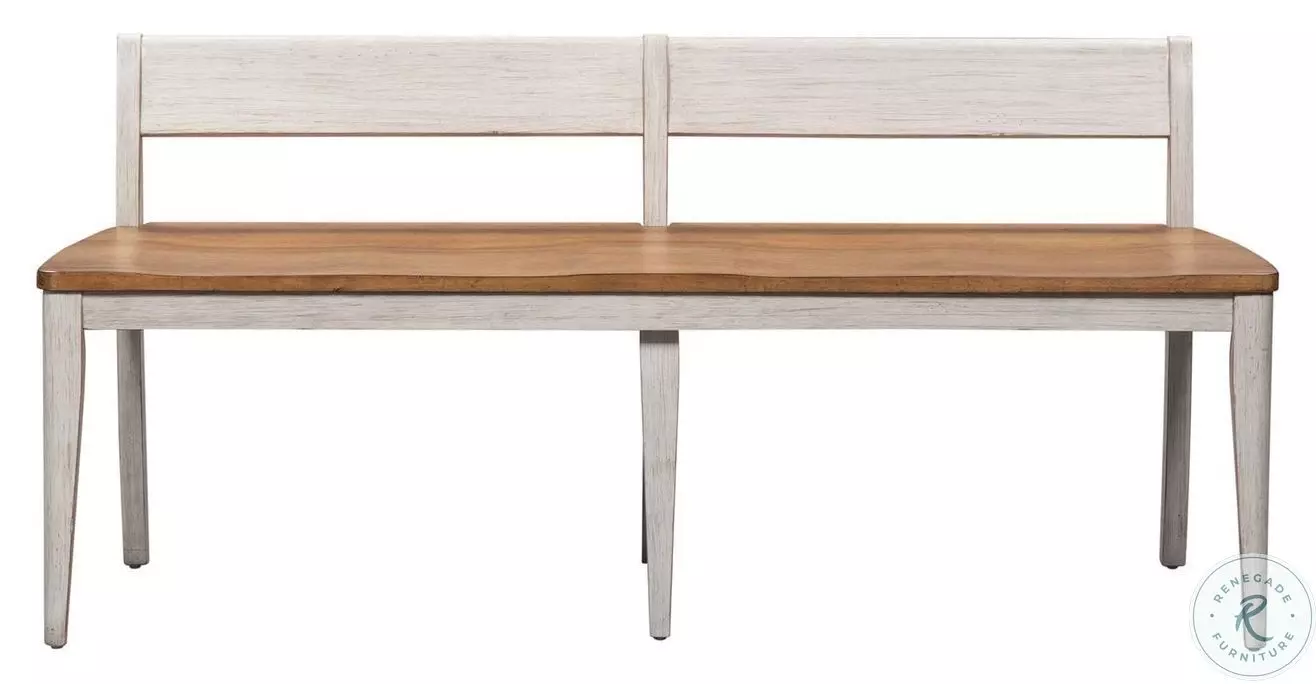 Farmhouse Reimagined Antique White And Chestnut Bench From Home