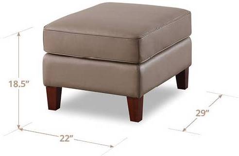 Arden Taupe Leather Upholstered Rectangular Ottoman