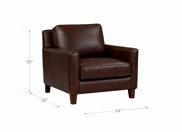 Arden Chestnut Leather Upholstered Accent Chair