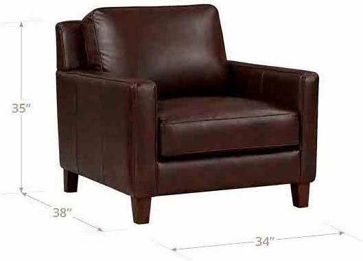 Arden Chestnut Leather Upholstered Accent Chair