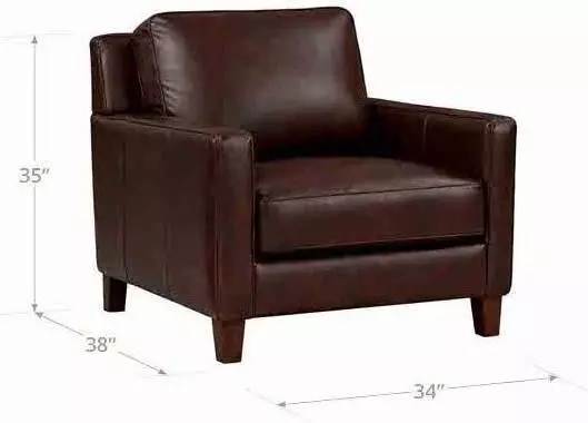 Arden Chestnut Leather Upholstered Accent Chair