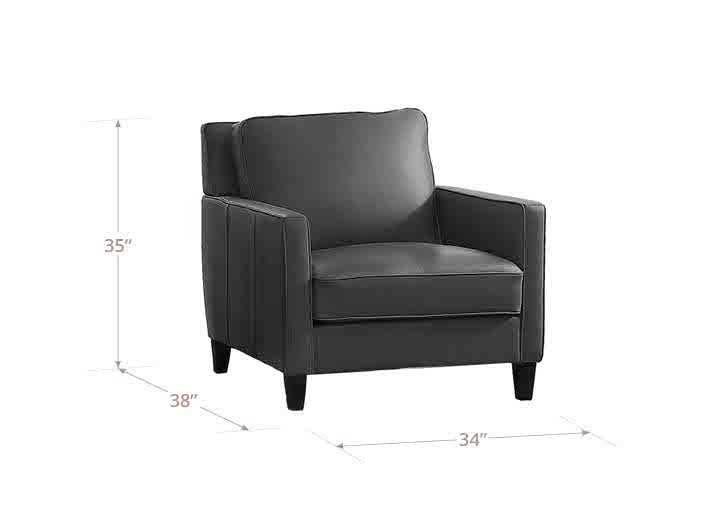 Arden Quartz Leather Upholstered Accent Chair