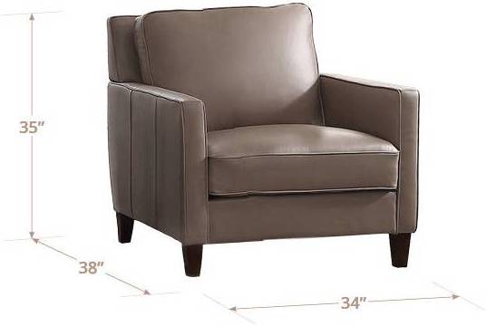 Arden Taupe Leather Upholstered Accent Chair