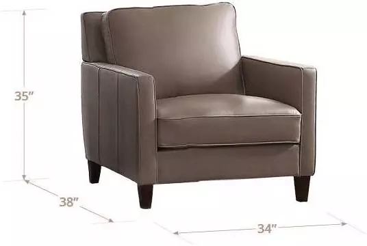 Arden Taupe Leather Upholstered Accent Chair