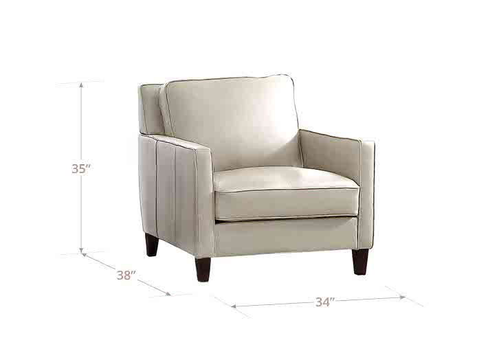 Arden Vanilla Leather Upholstered Accent Chair