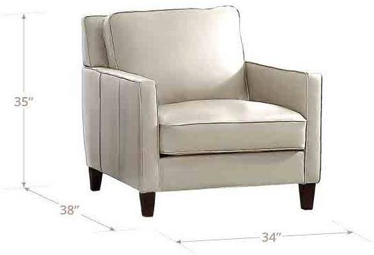 Arden Vanilla Leather Upholstered Accent Chair