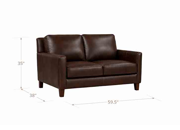 Arden Chestnut Leather 60" Loveseat