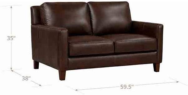 Arden Chestnut Leather 60" Loveseat