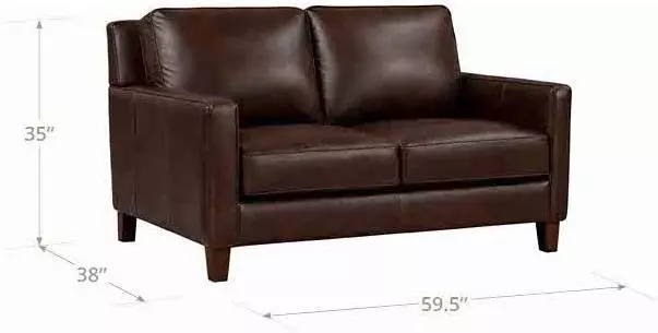 Arden Chestnut Leather 60" Loveseat
